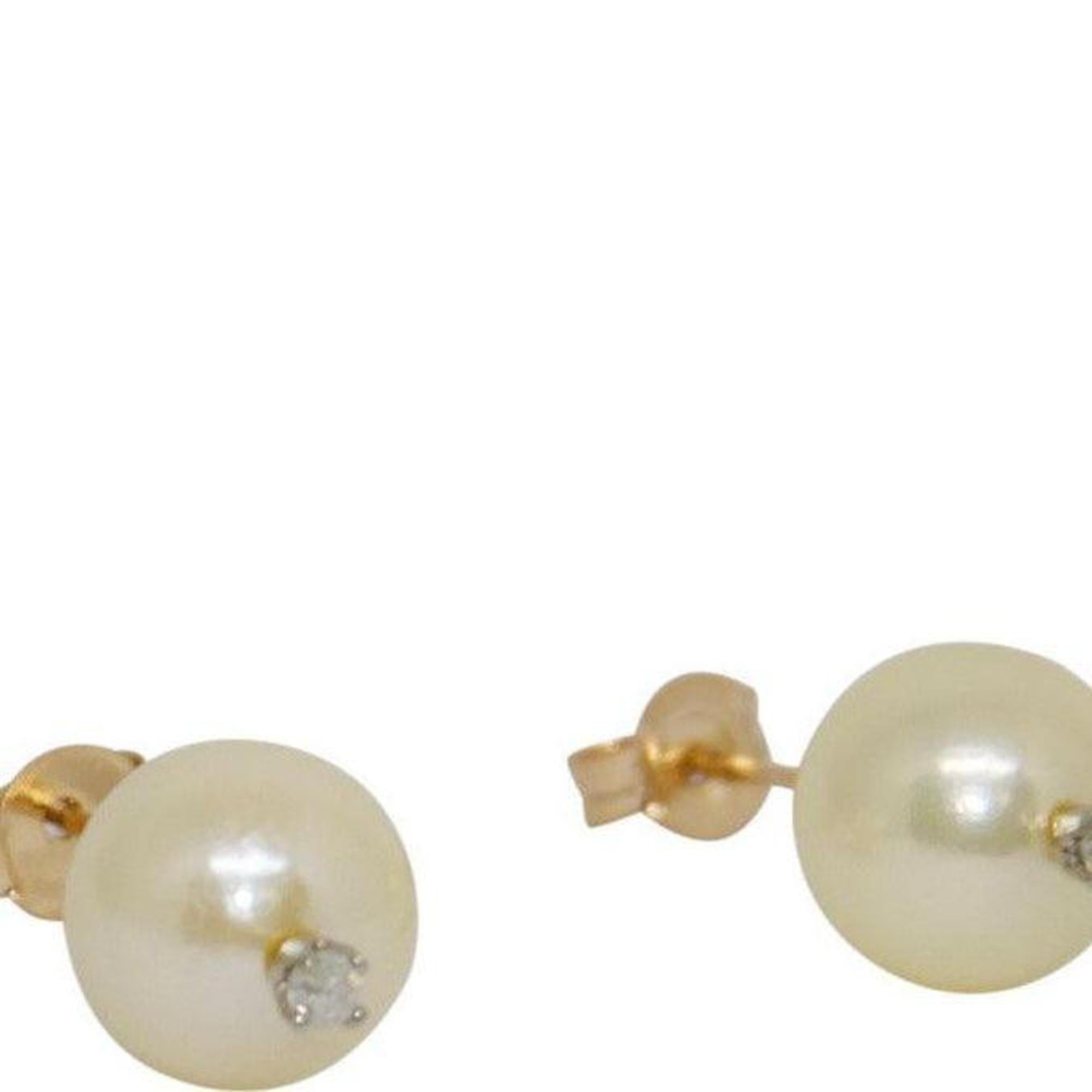 Pearl and Diamond Stud Earrings