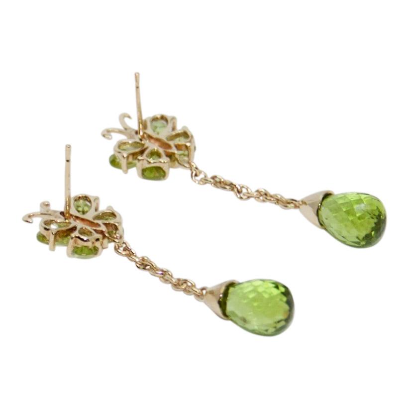 Peridot Butterfly Drop Earrings