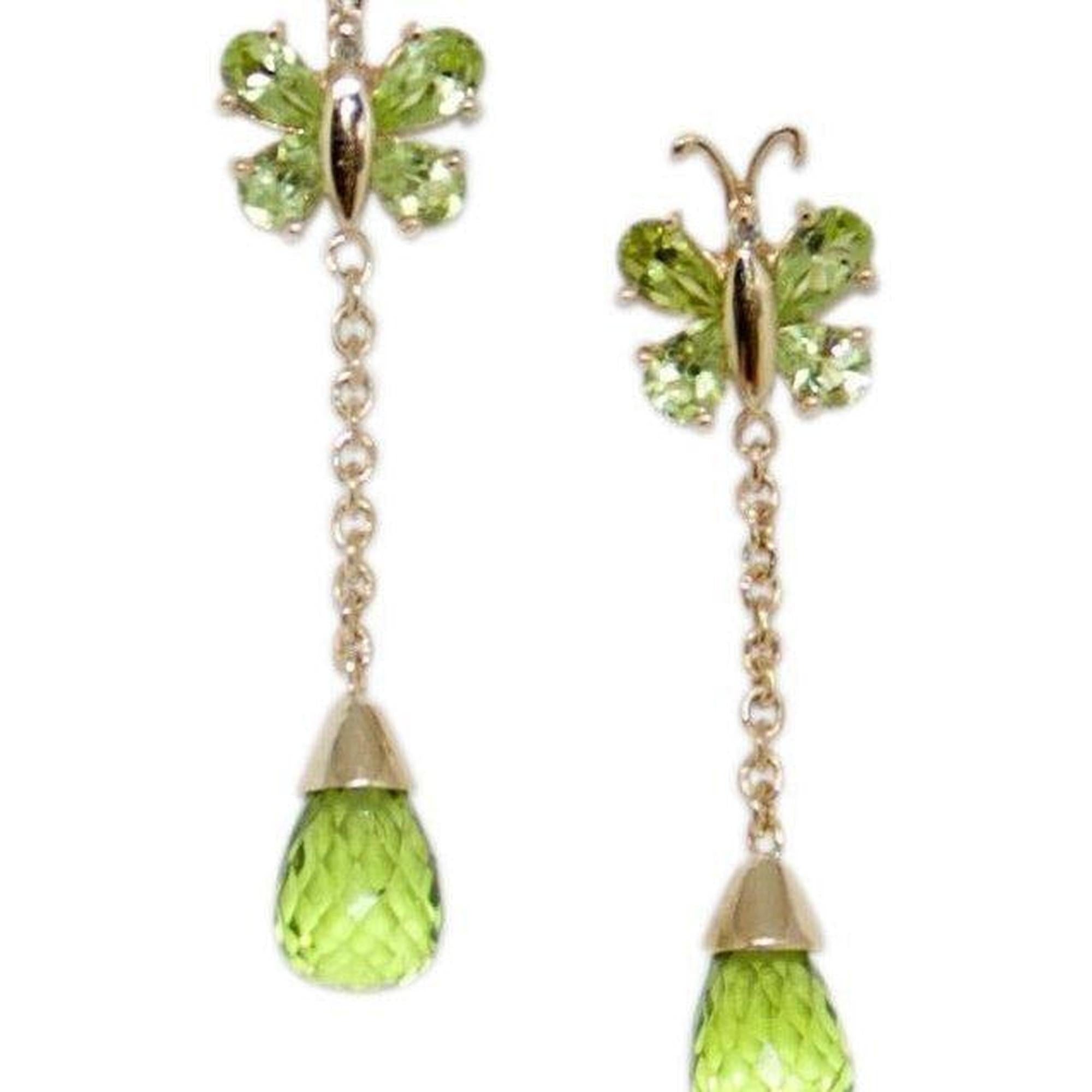 Peridot Butterfly Drop Earrings