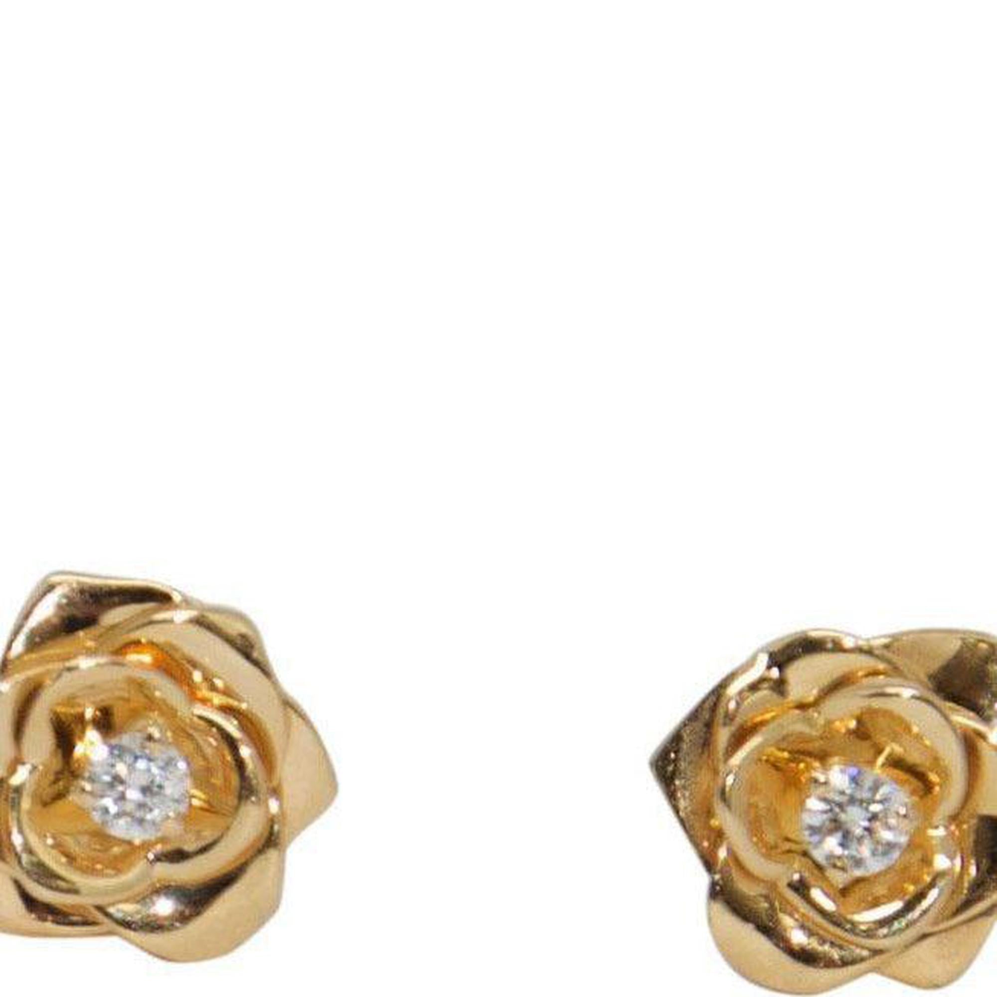 Piaget 18k Diamond Rose Earrings