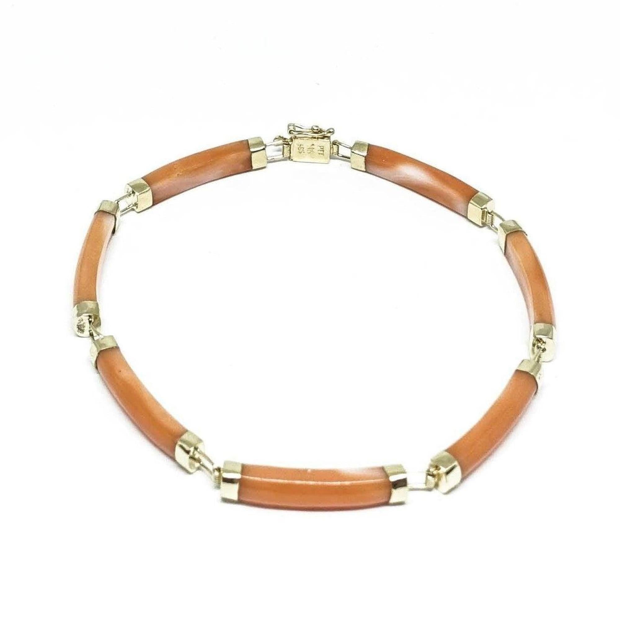 Pink Coral Link Bracelet