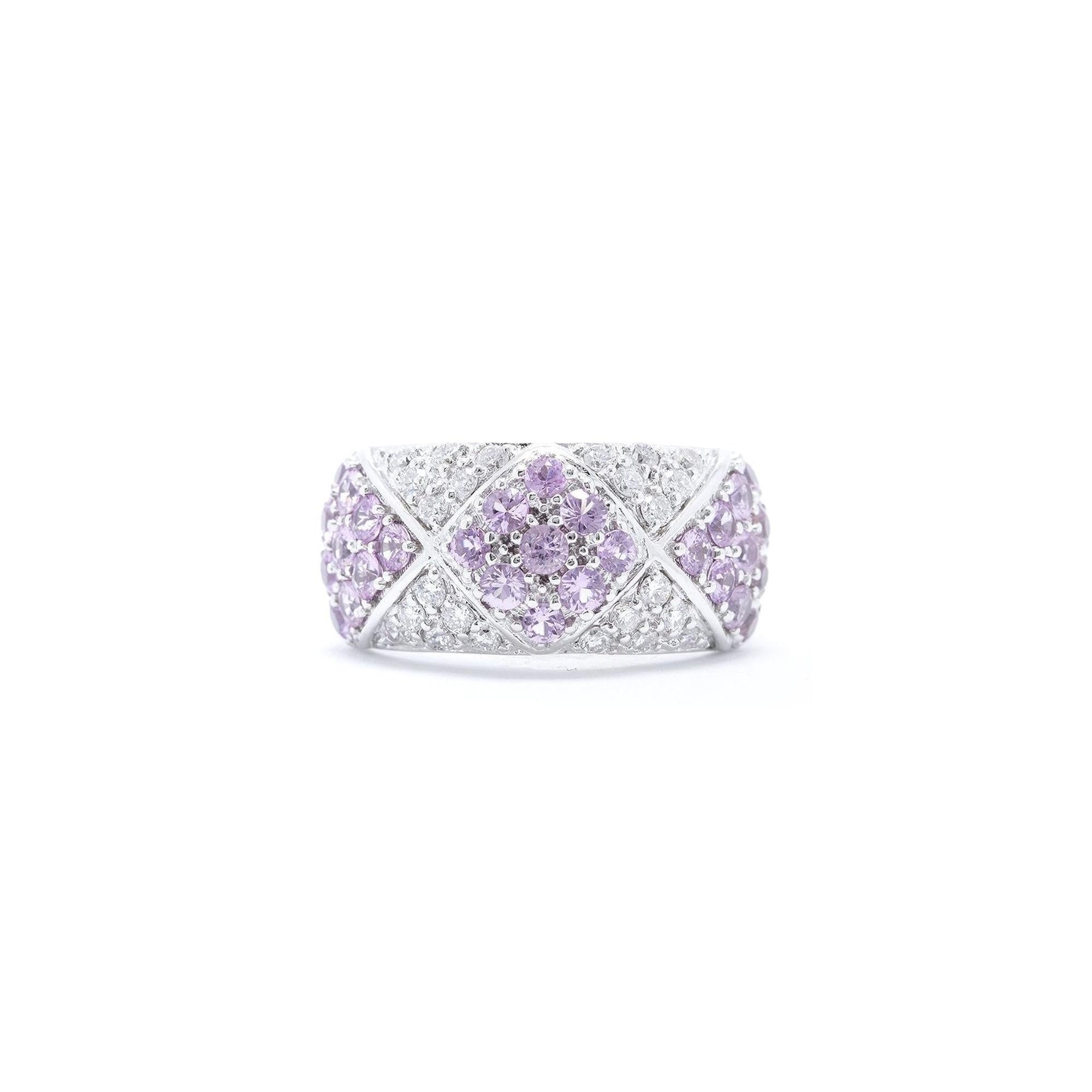 Pink Sapphire & Diamond Cocktail Ring (Item is lost by Canada Post)