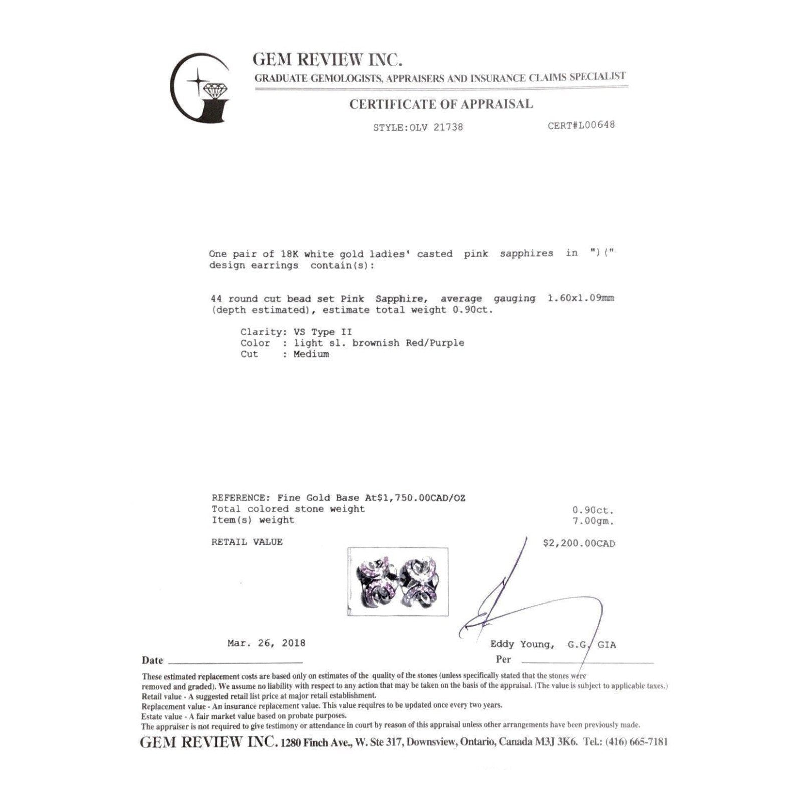 Pink Sapphire Earrings