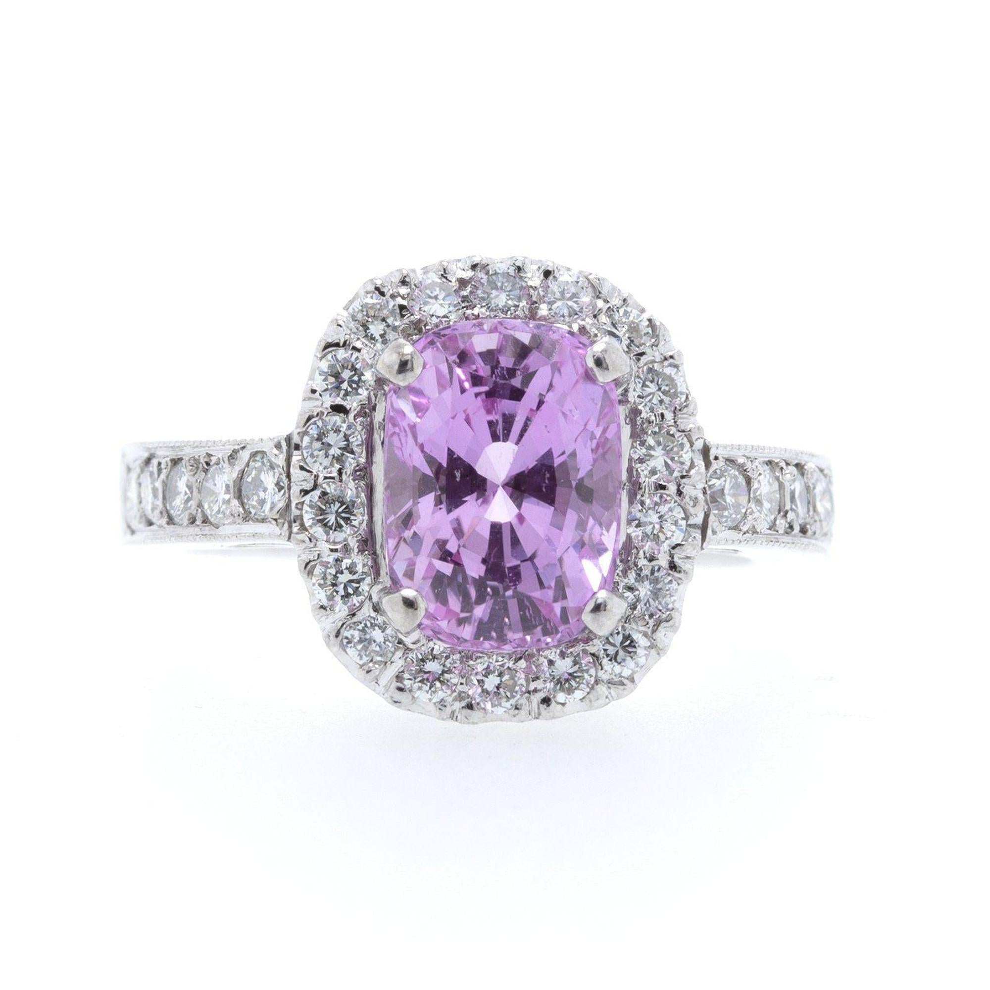Pink Sapphire and Diamond Cocktail Ring