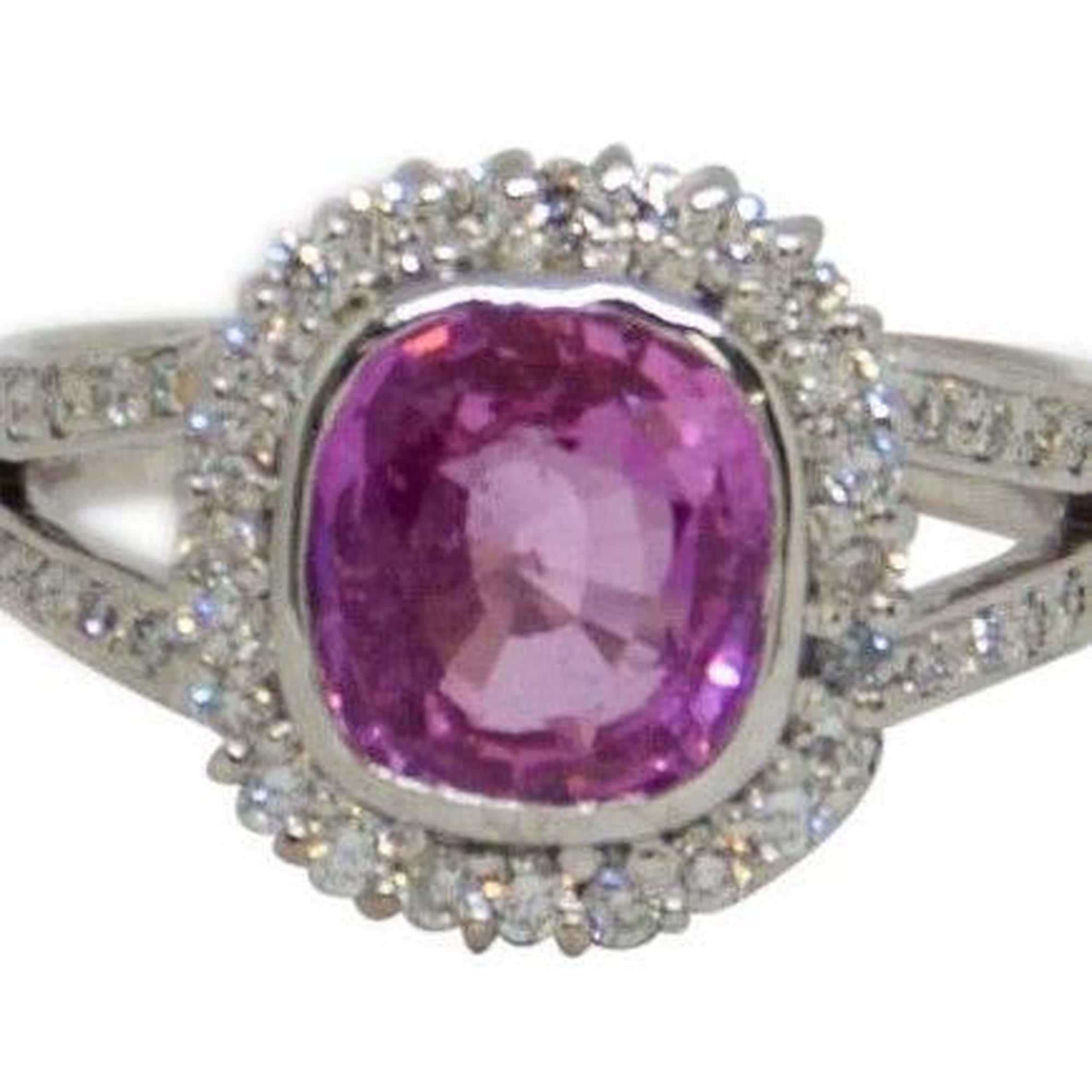 Pink Sapphire and Diamond Cocktail Ring