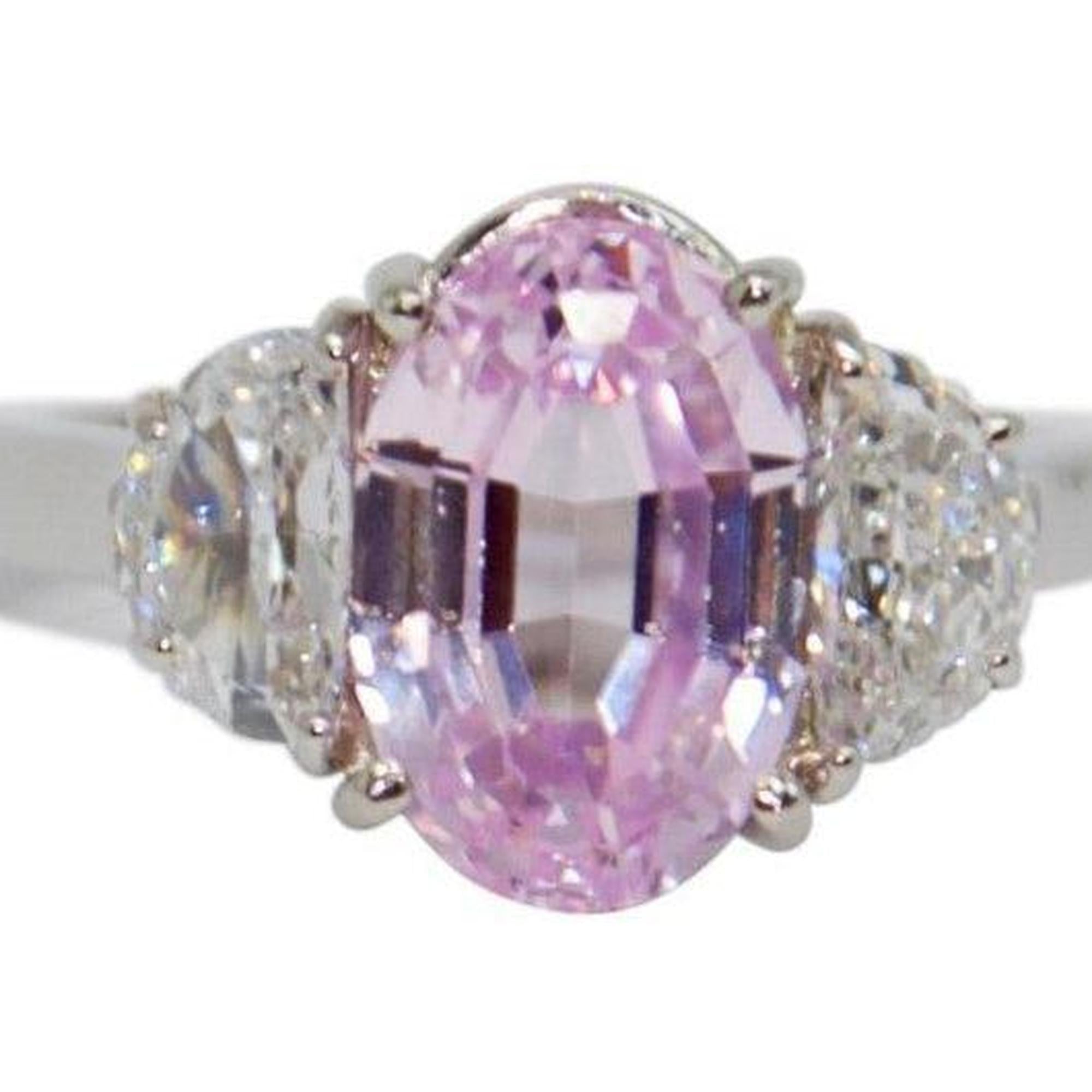 Pink Sapphire and Diamond Cocktail Ring