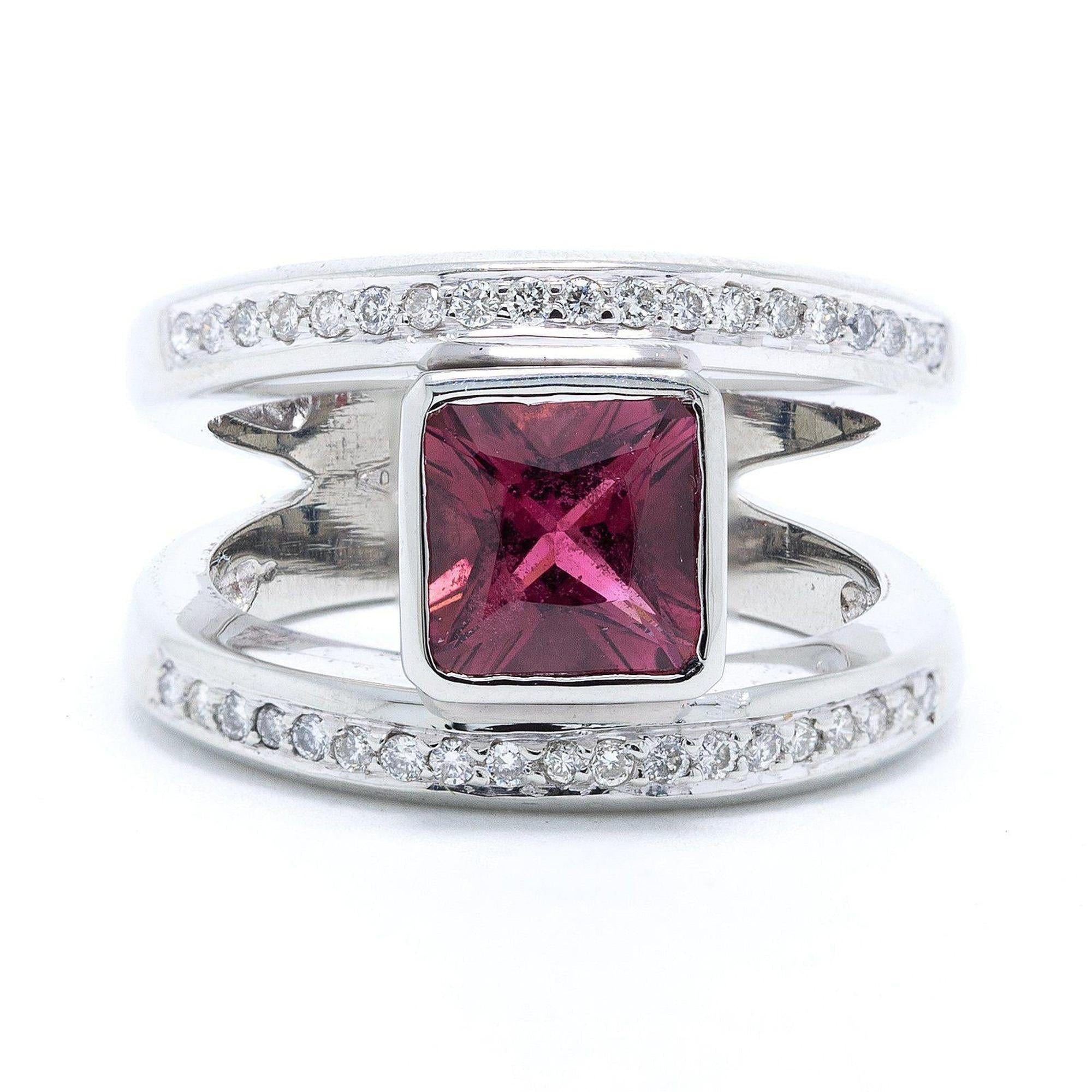 Pink Tourmaline & Diamond Ring