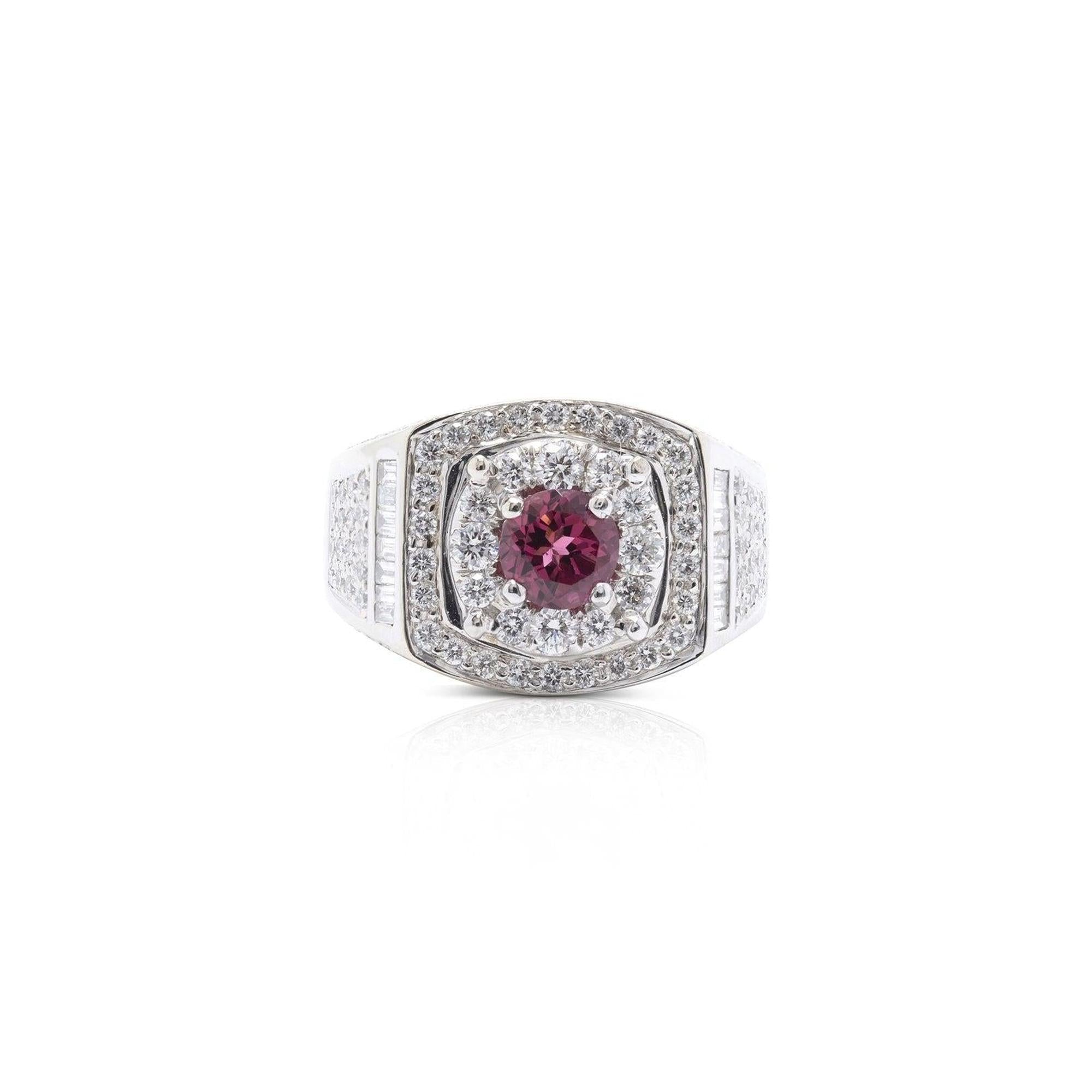 Pink Tourmaline & Diamond Ring