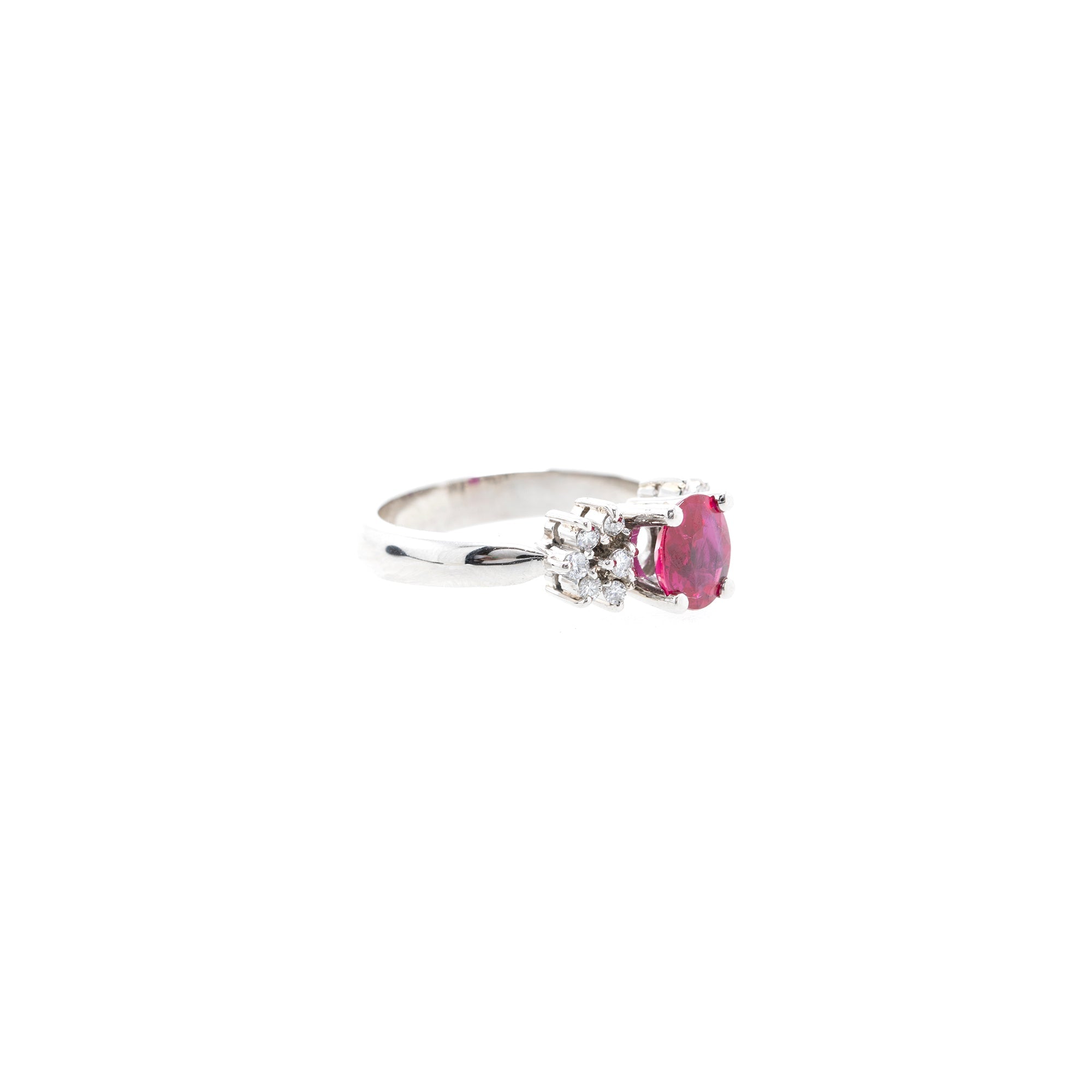 Platinum Ruby and Diamond Cocktail Ring