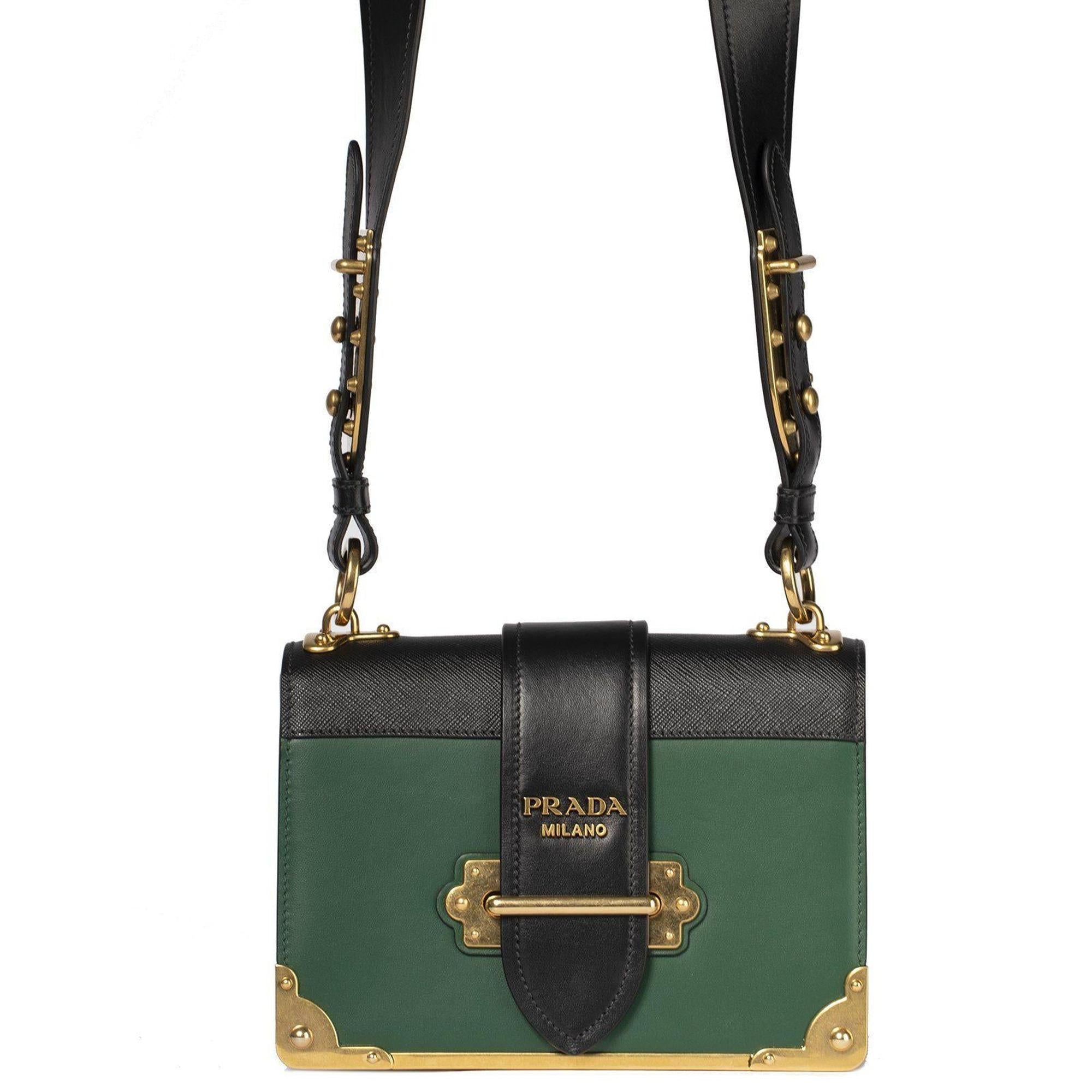 Prada 2019 Cahier Leather Shoulder Bag