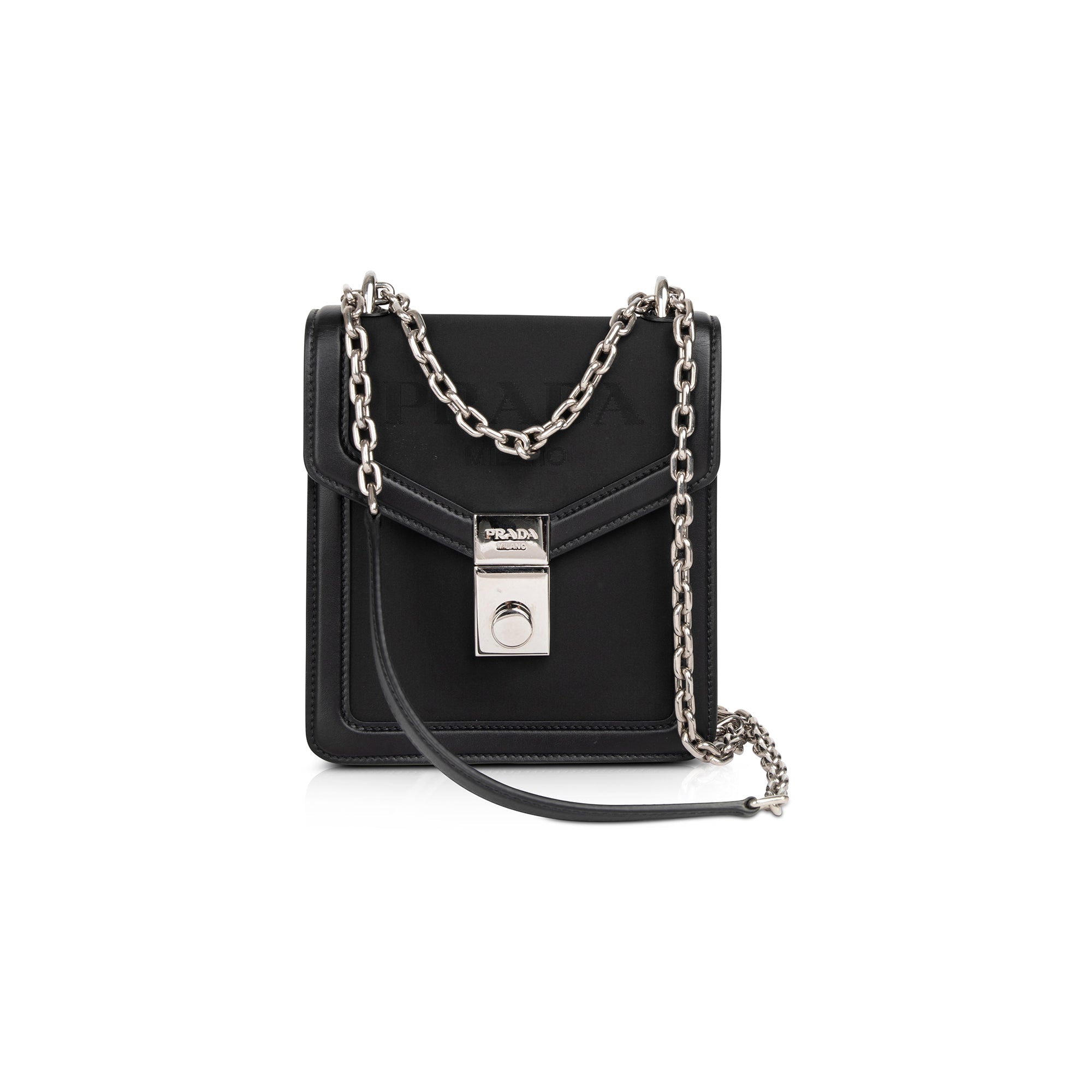 Prada 2021 Tessuto Flap Lock Chain Shoulder Bag w/ Box & Authenticity Card