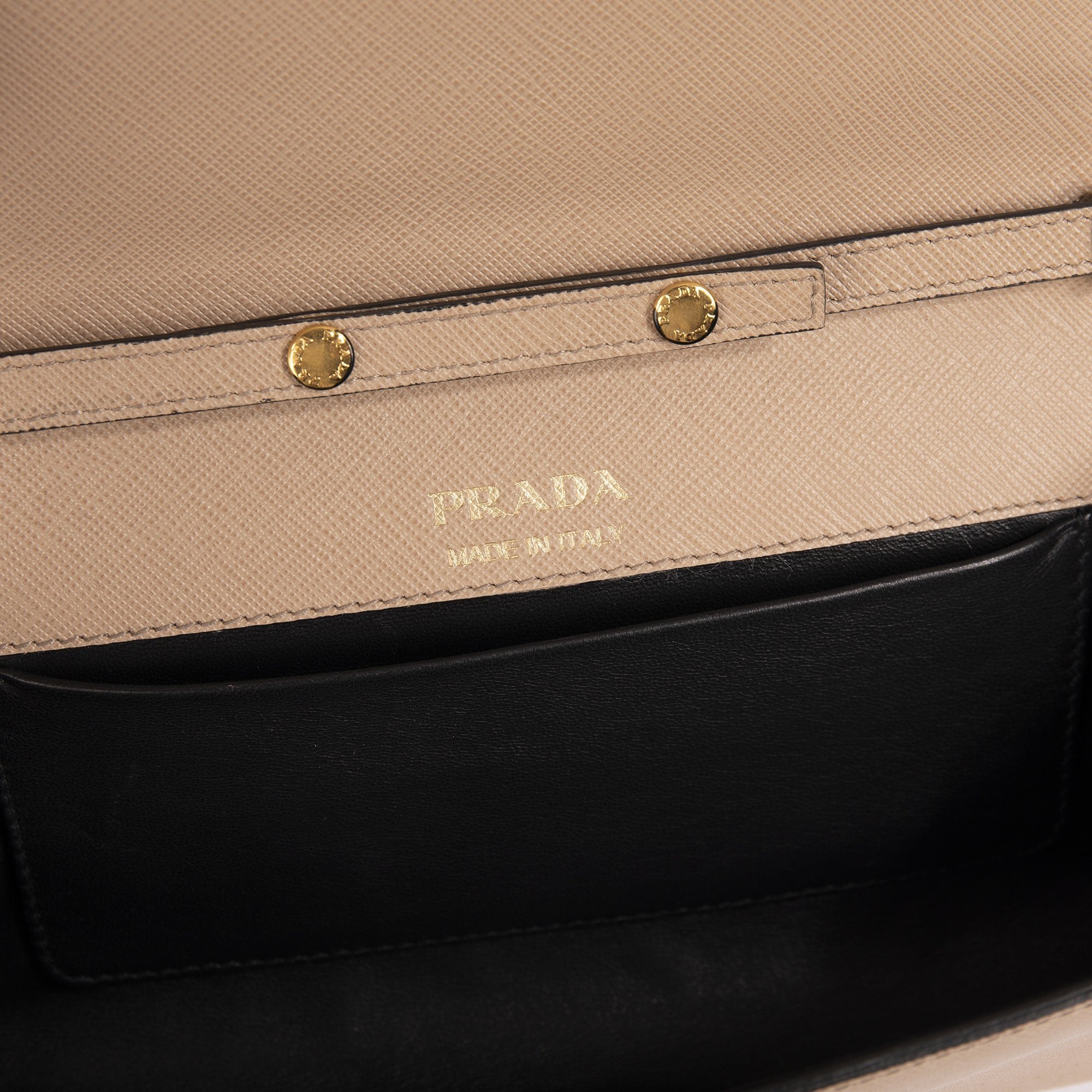 Prada Biblioteque Saffiano Chain Clutch