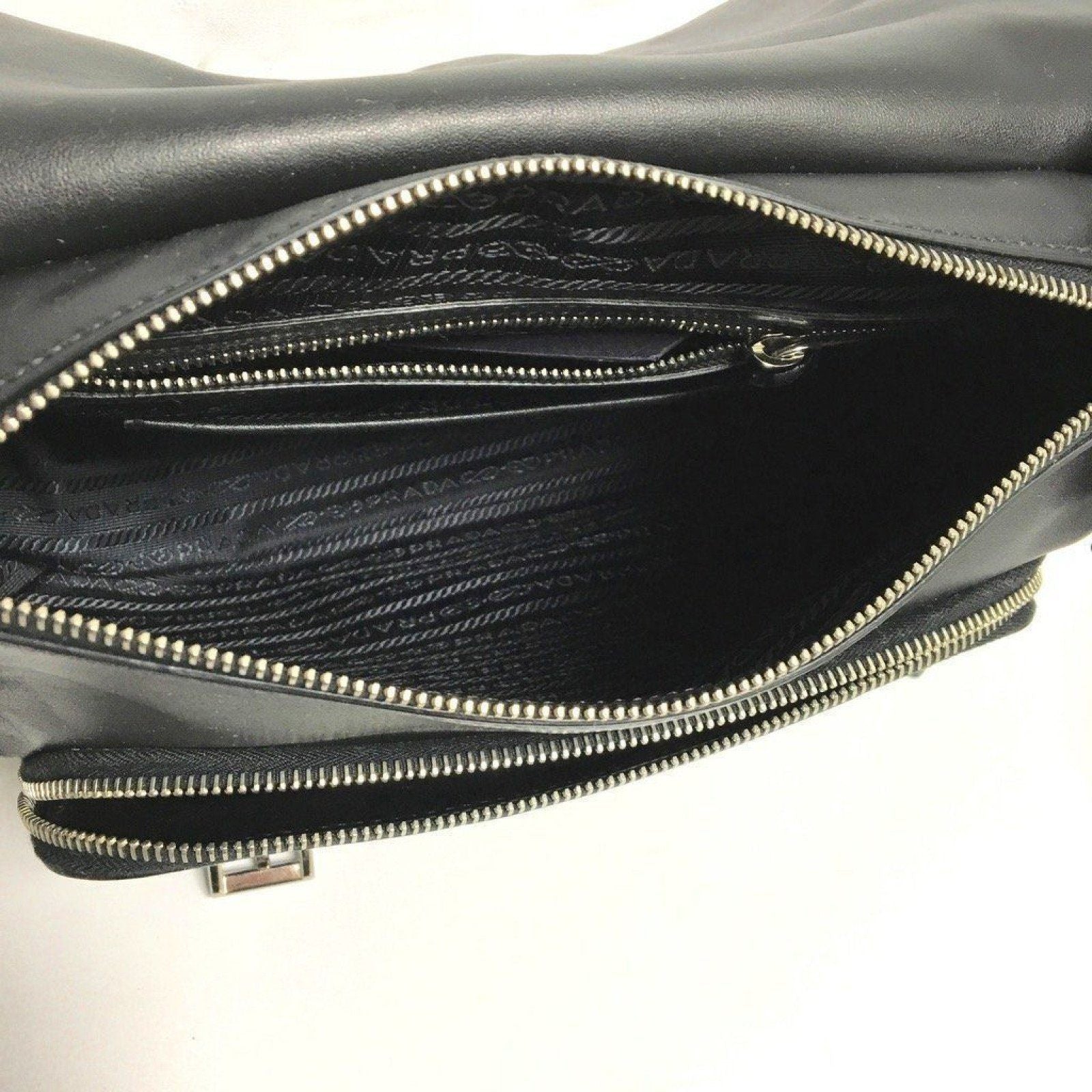 Prada Black Baltico Soft Calfskin Messenger