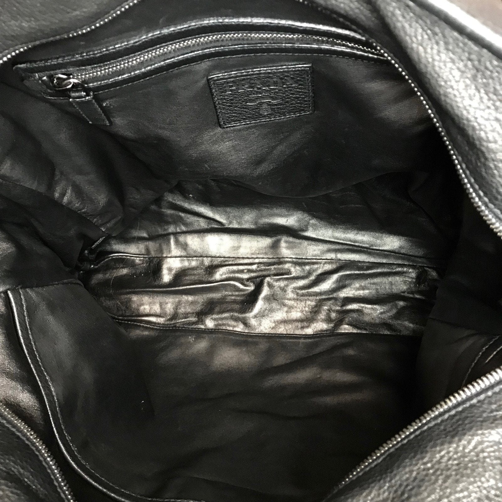 Prada Black Deer Skin Shopping Tote