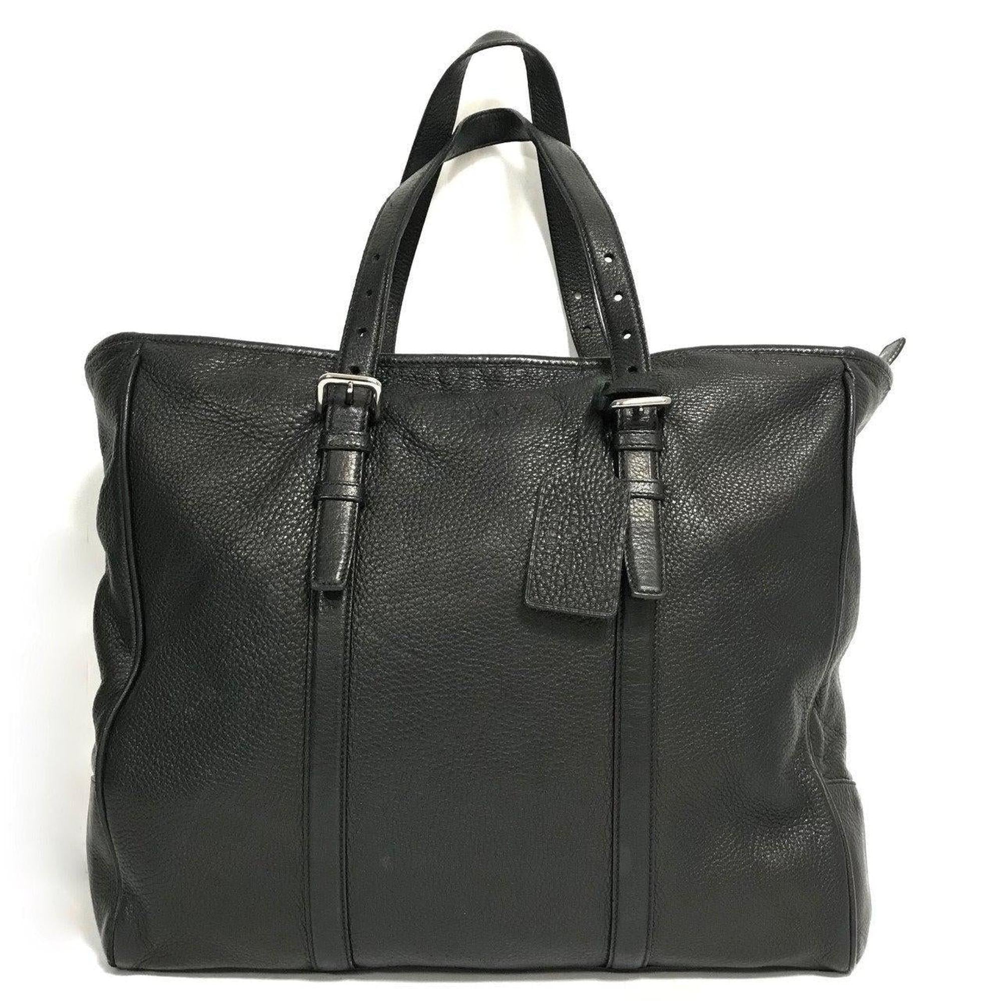 Prada Black Deer Skin Shopping Tote