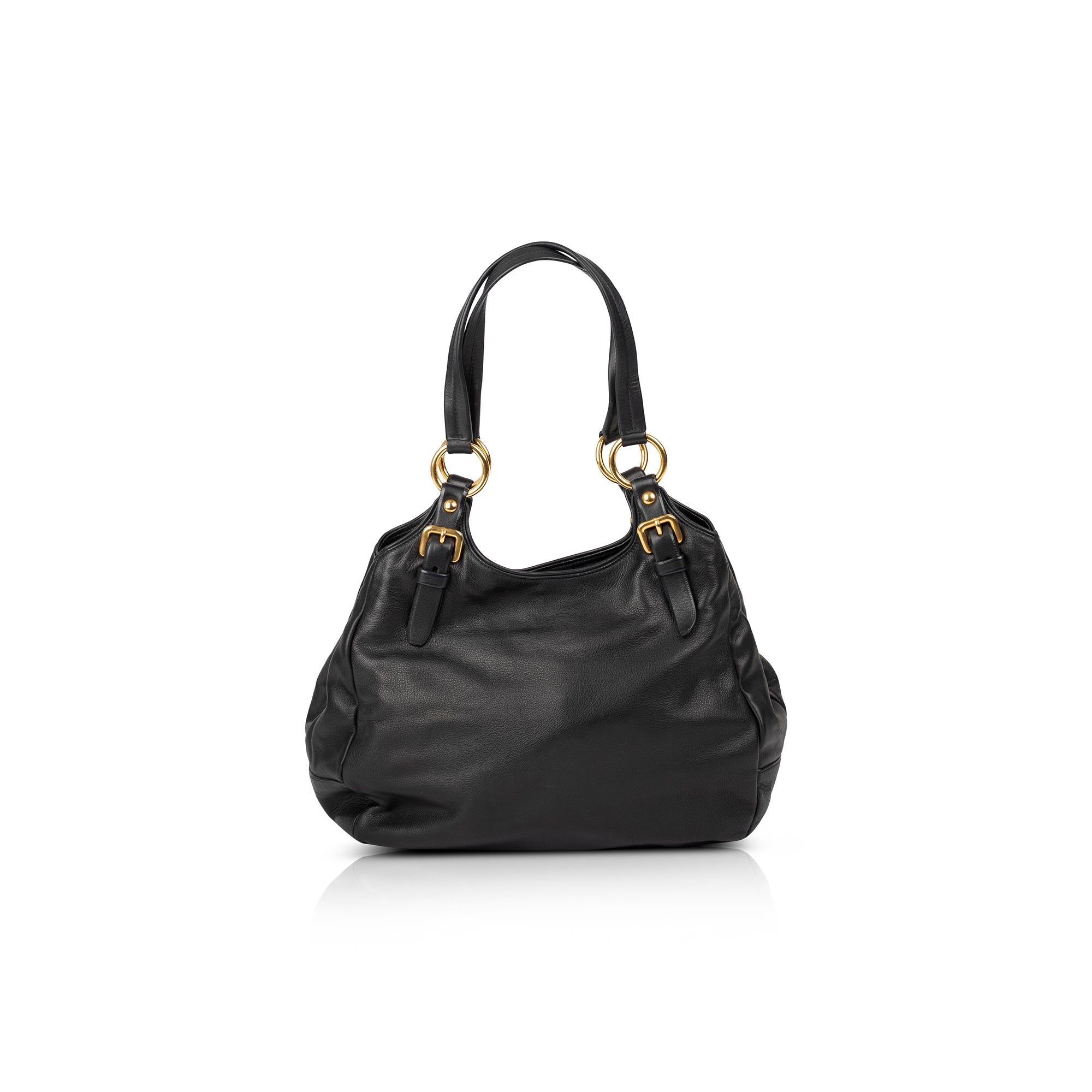 Prada Black Leather Hobo w/ Box