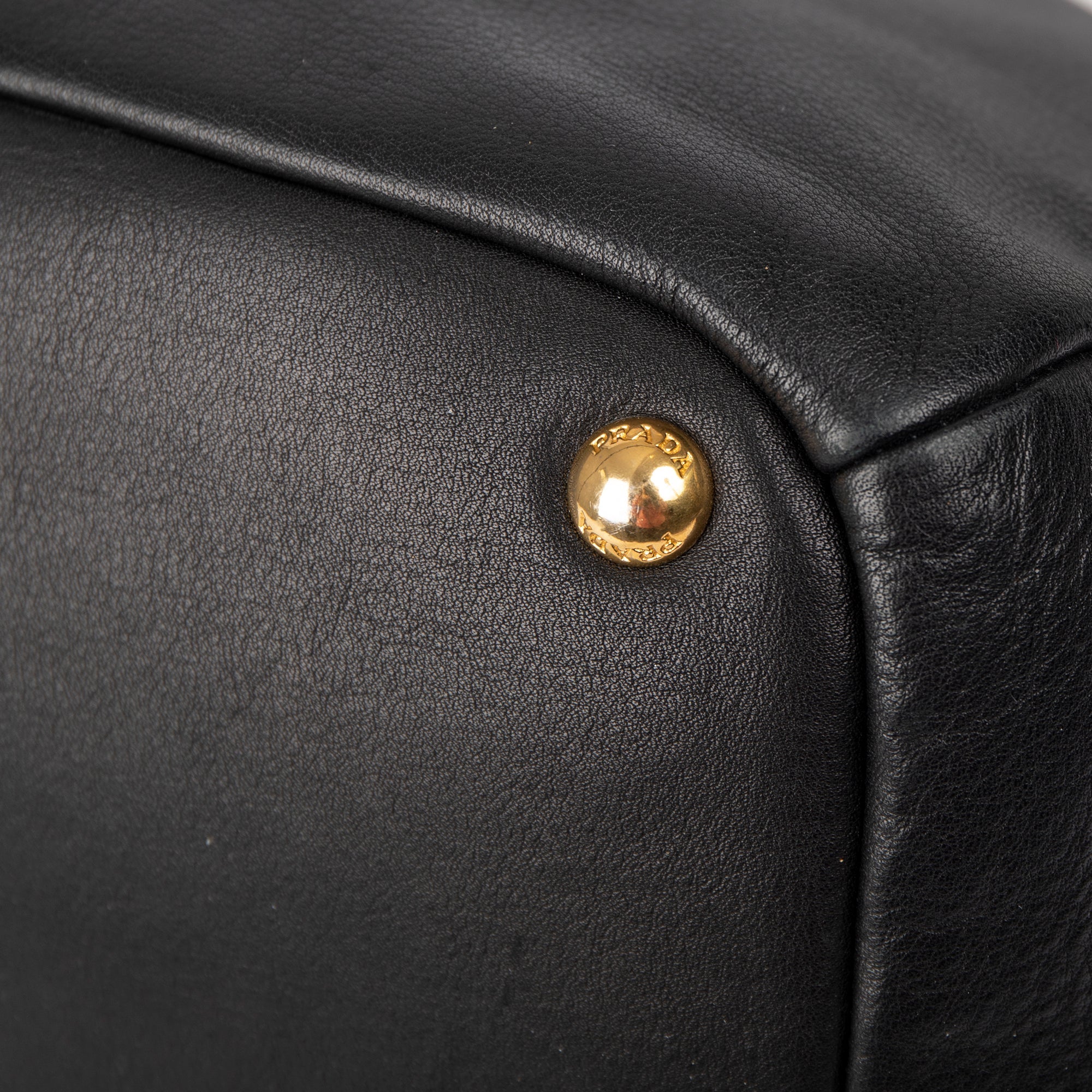 Prada Black Leather Hobo w/ Box