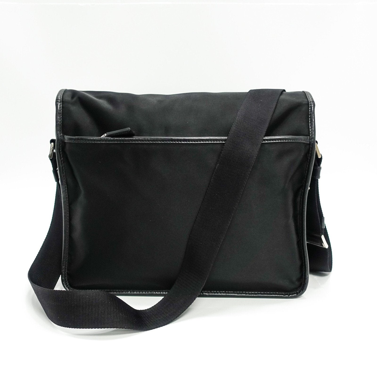 Prada Black Leather Trimmed Shell Messanger