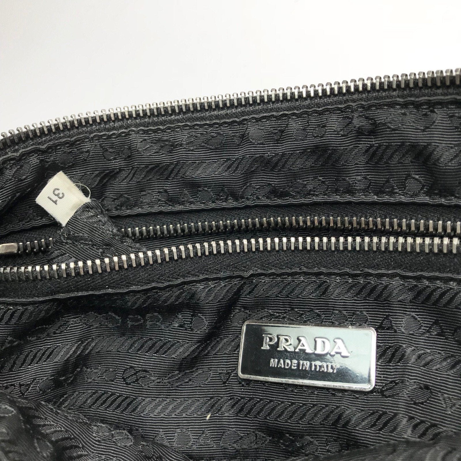 Prada Black Nylon and Leather Shoulder Bag