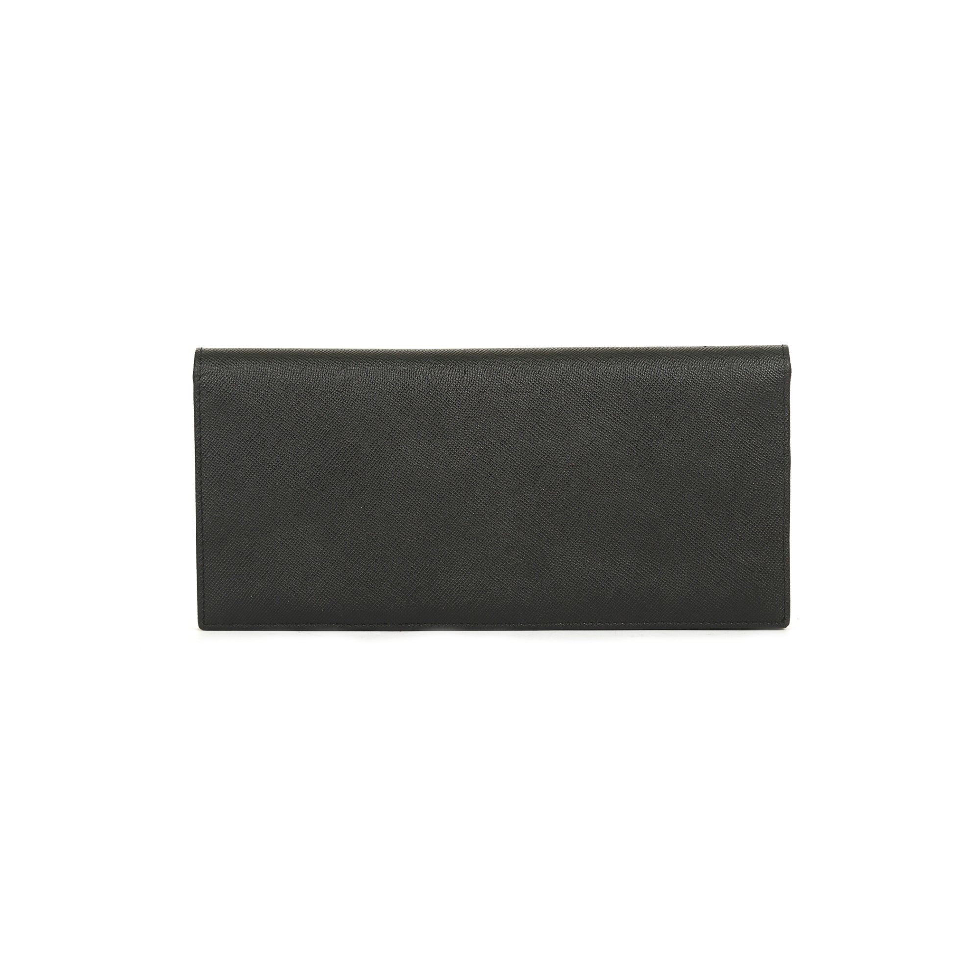 Prada Black Saffiano Bifold Long Wallet w/ Box