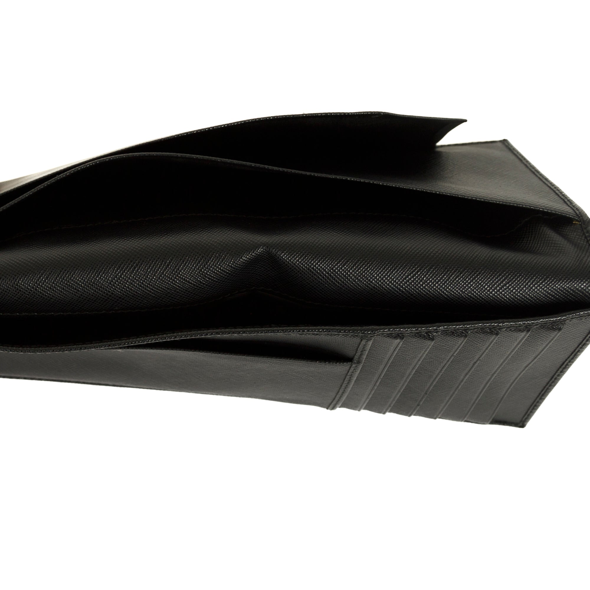 Prada Black Saffiano Bifold Long Wallet w/ Box