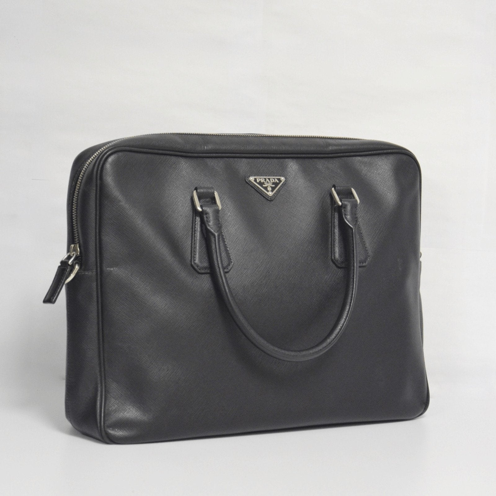 Prada Black Saffiano Laptop Briefcase