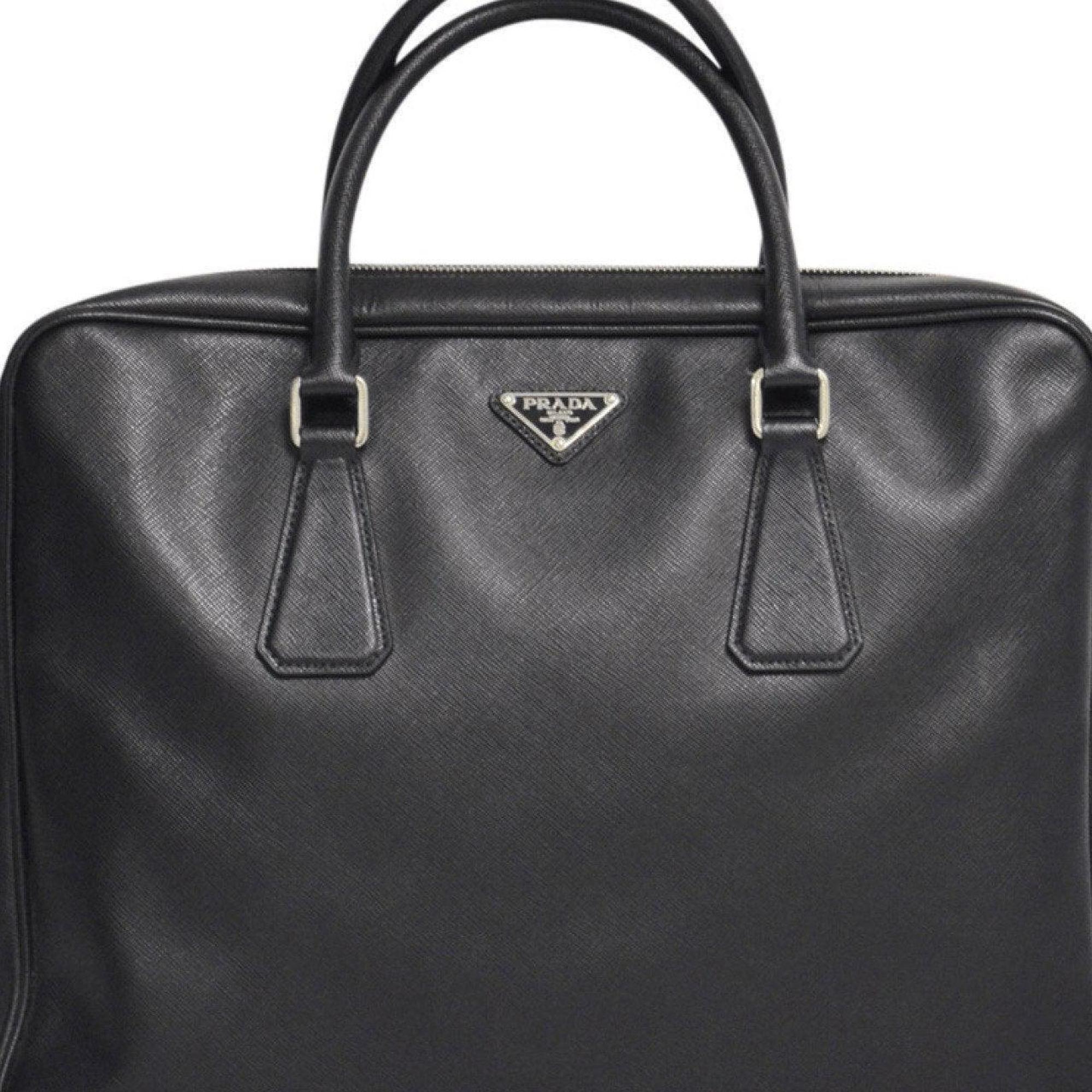 Prada Black Saffiano Laptop Briefcase