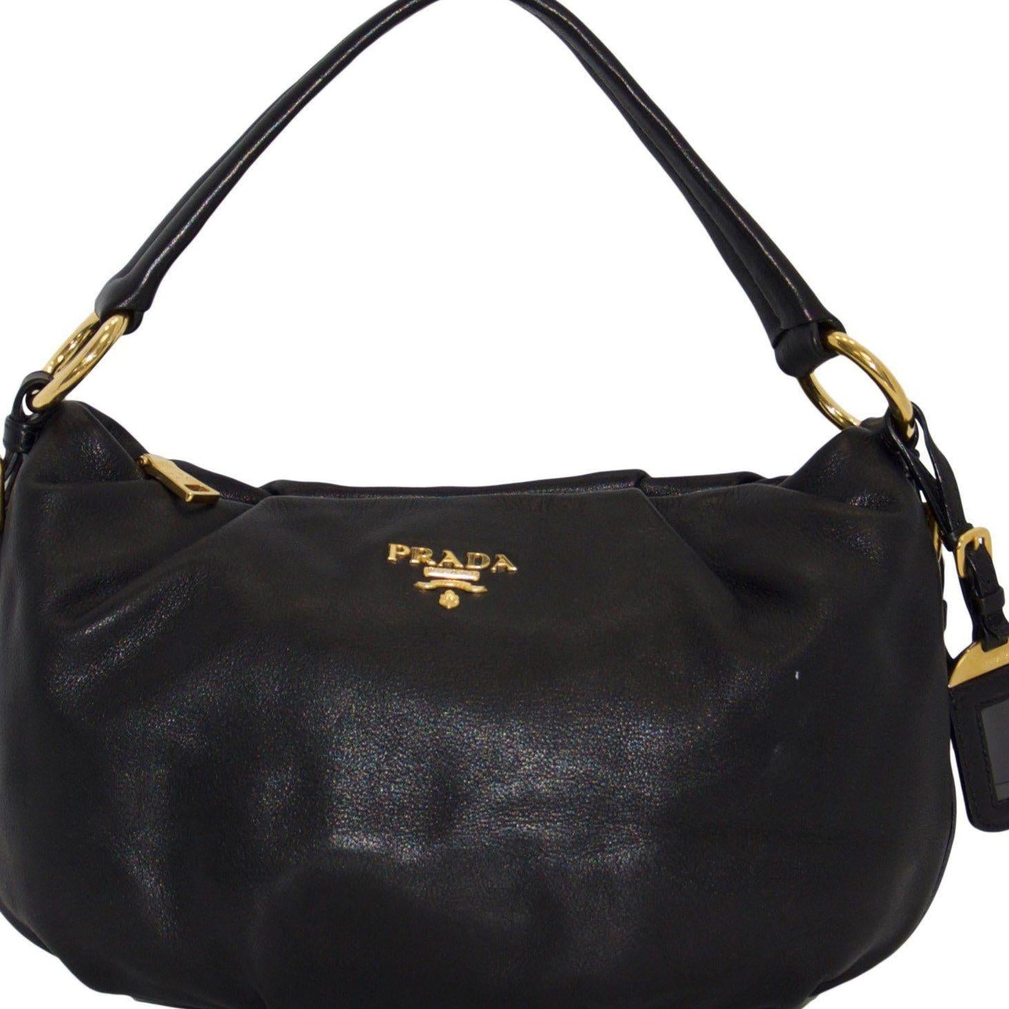 Prada Black Soft Calf Hobo