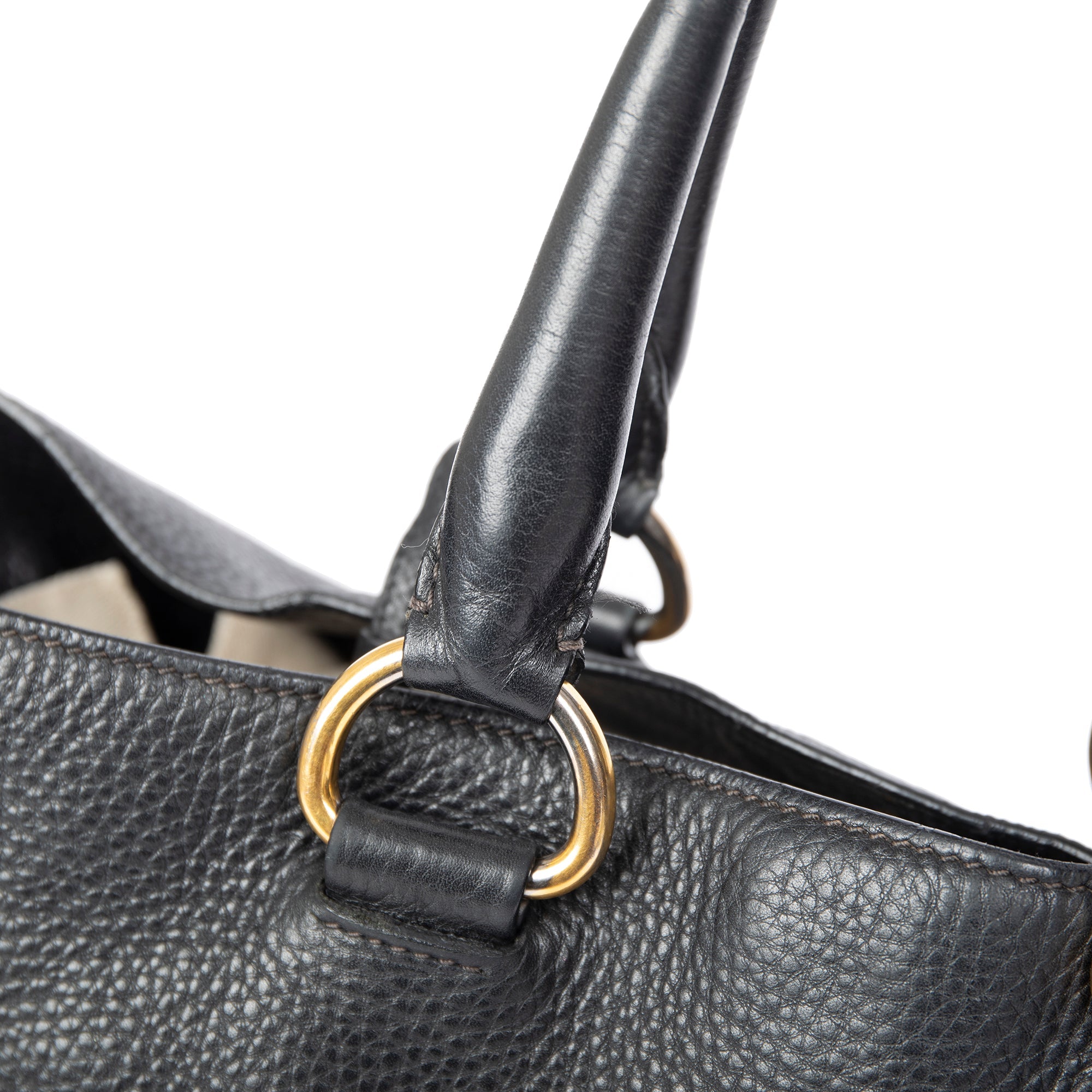 Prada Black Vitello Daino Shopping Tote w/ Strap