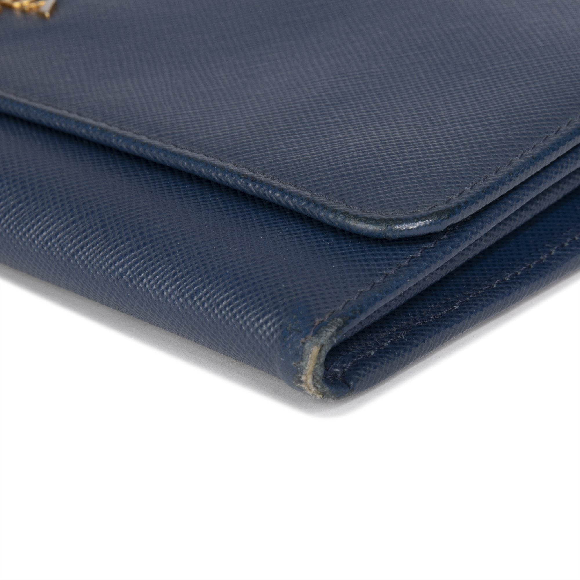 Prada Blue Saffiano Wallet on Chain