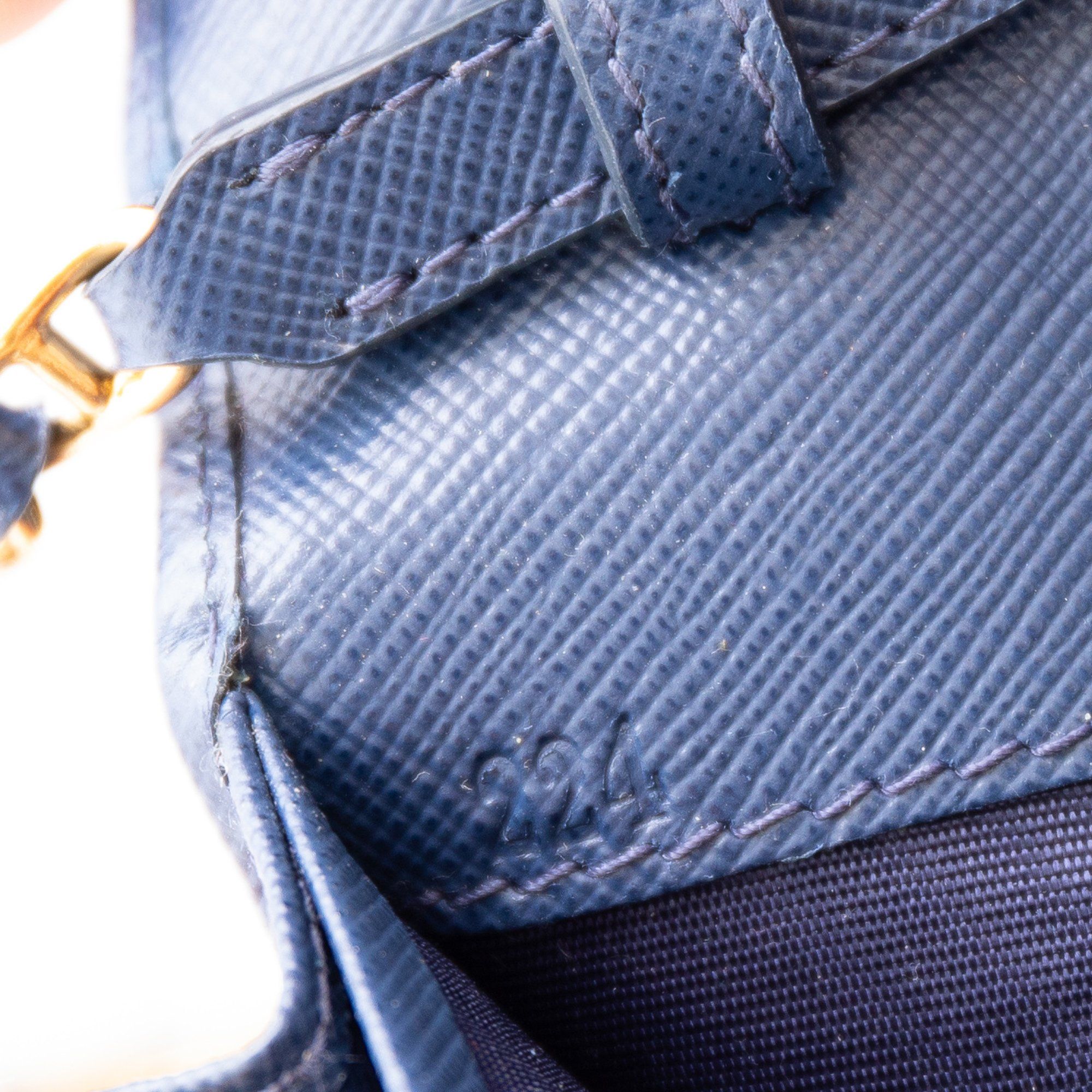 Prada Blue Saffiano Wallet on Chain