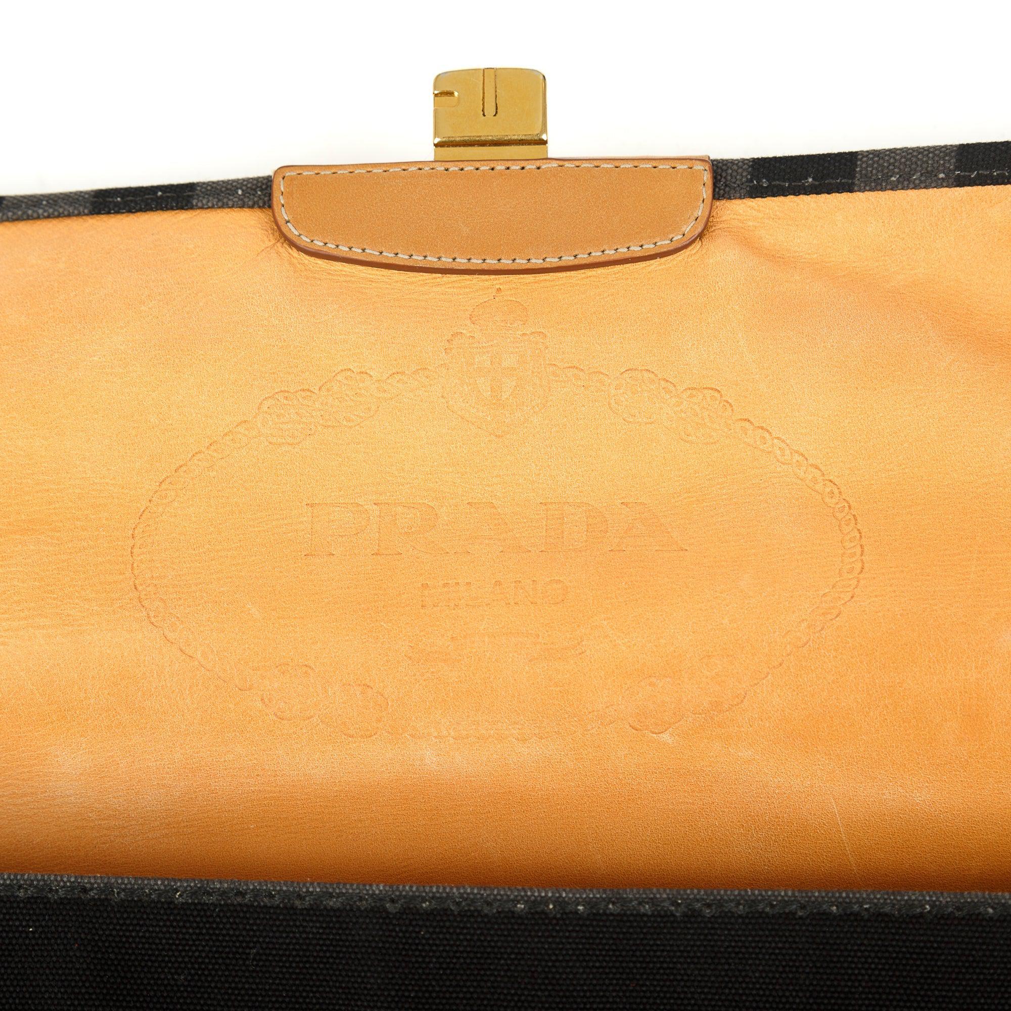 Prada Canapa Stripe Messenger Bag w/ Strap