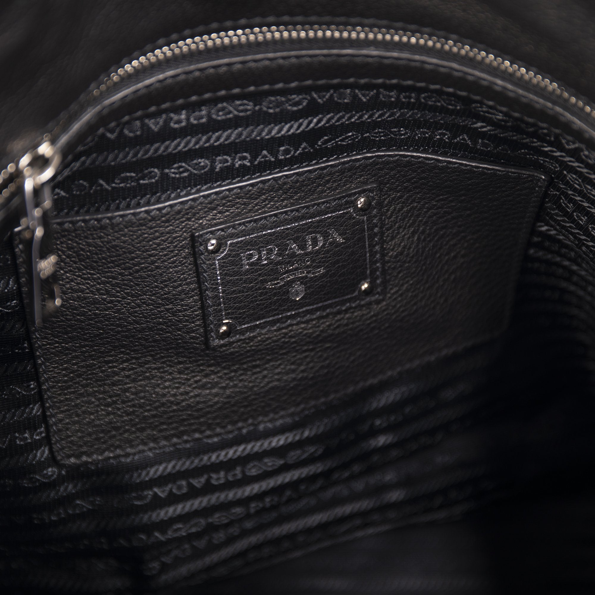 Prada Cervo Leather Shopping Tote