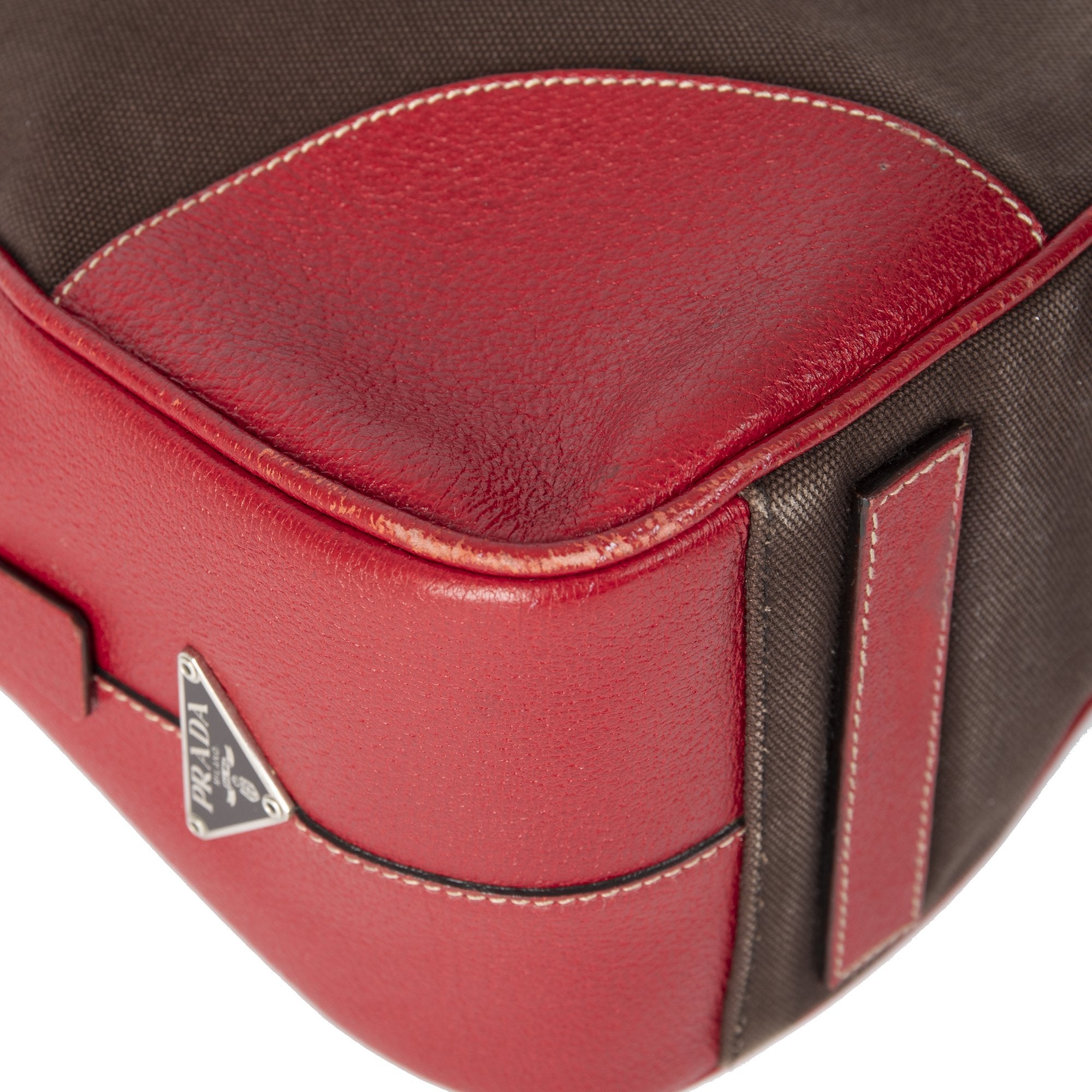 Prada Cinghiale-Trimmed Canapa Bowler Bag