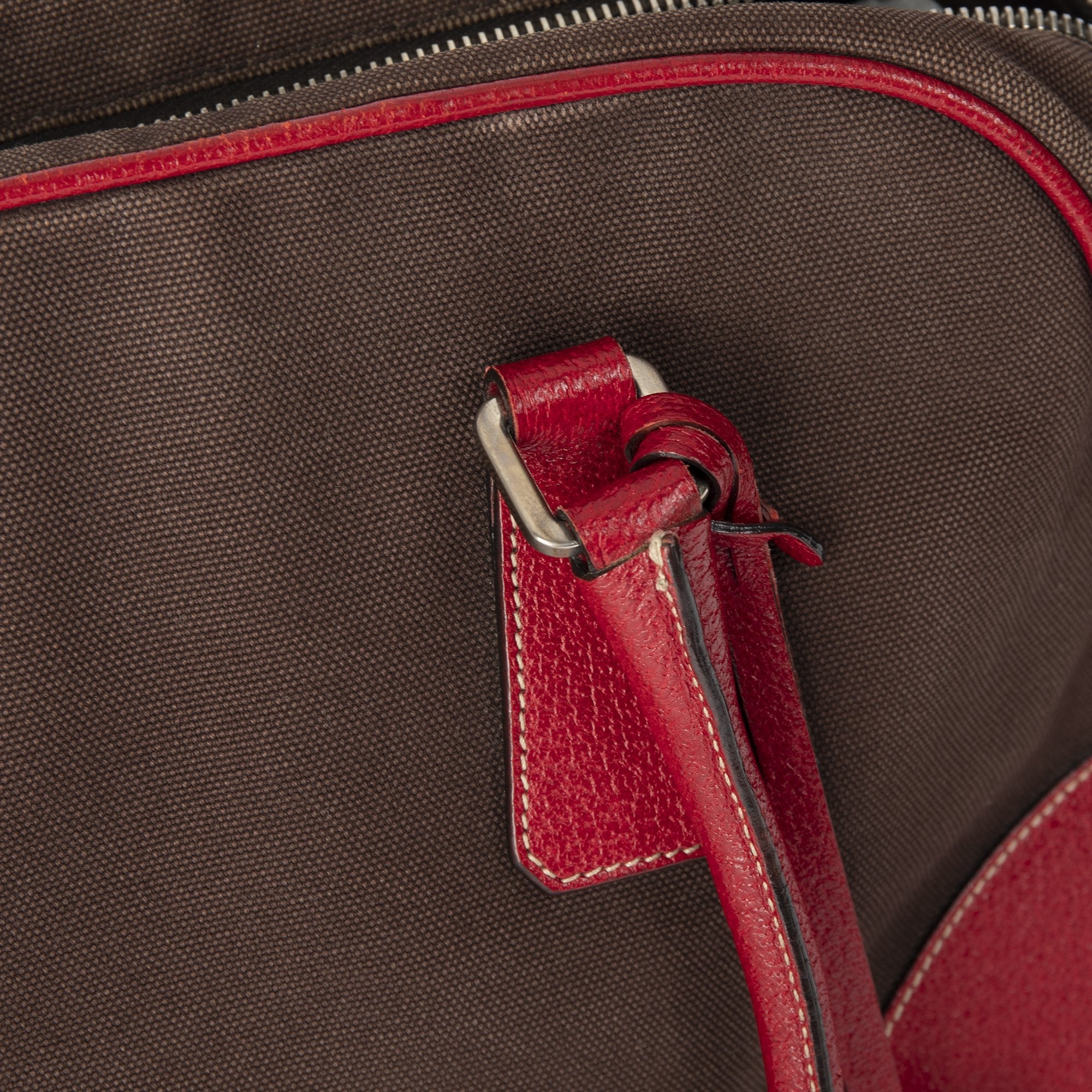 Prada Cinghiale-Trimmed Canapa Bowler Bag