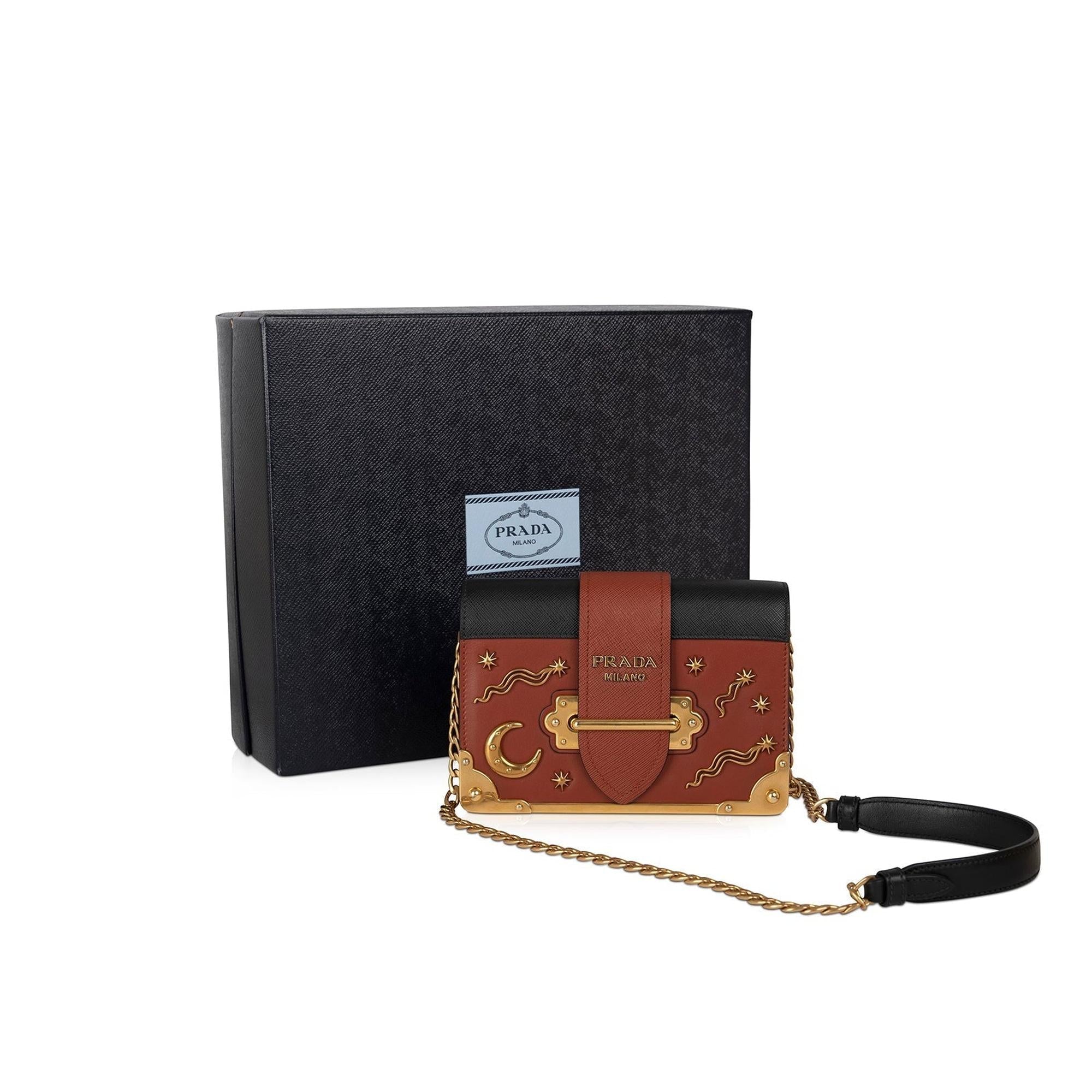 Prada City Calf Cahier Astrology Shoulder Bag w/ Box