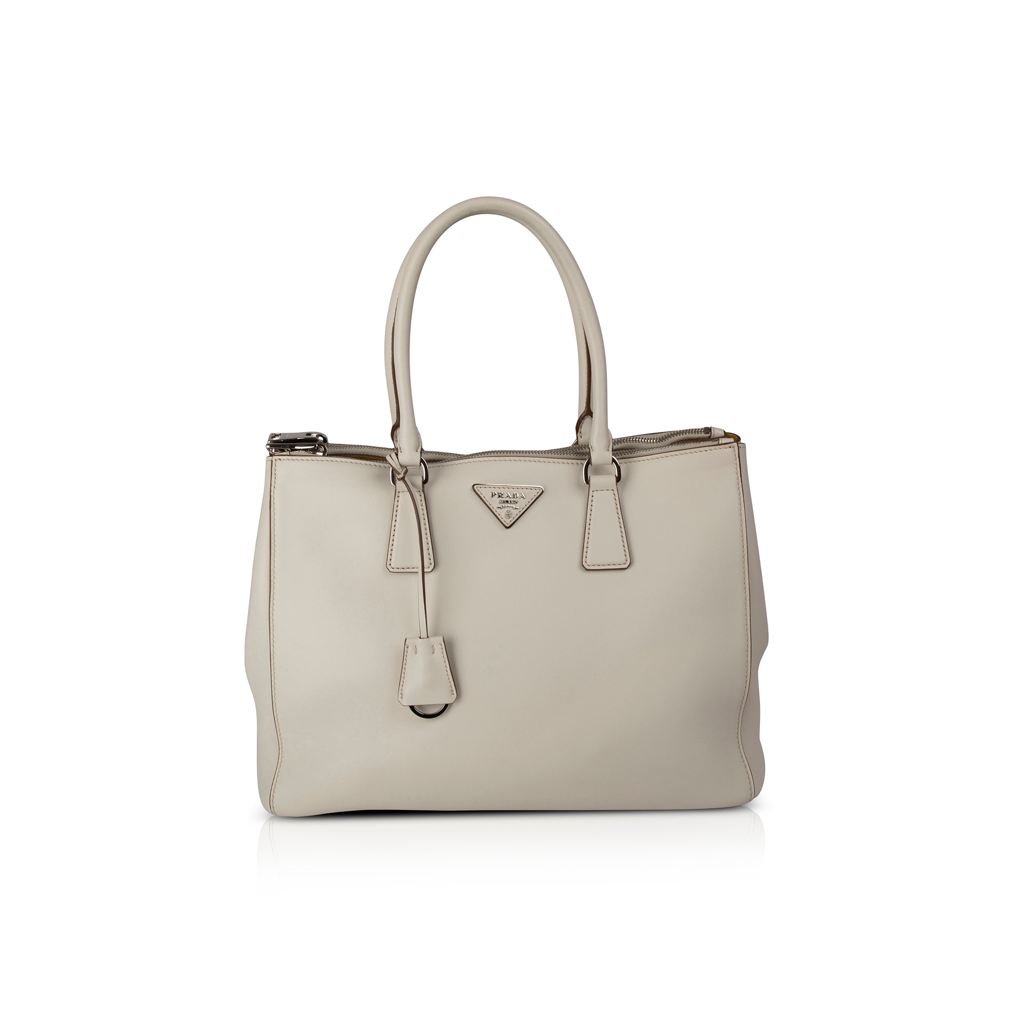 Prada City Calf Double Zip Galleria Tote