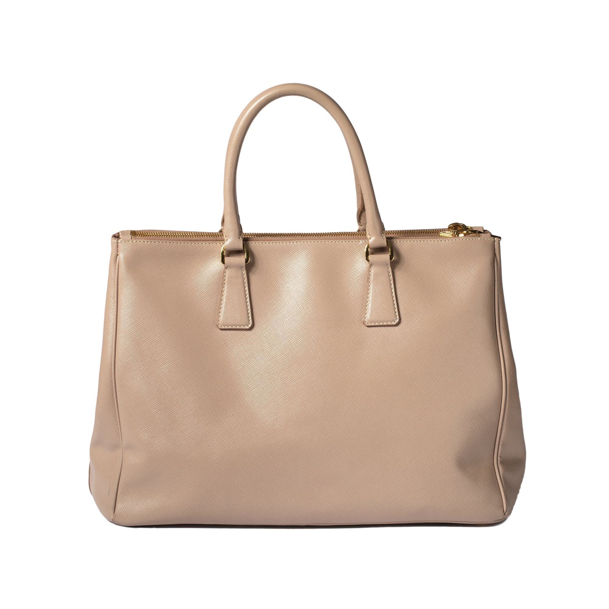 Prada Large Saffiano Lux Double Zip Galleria Tote