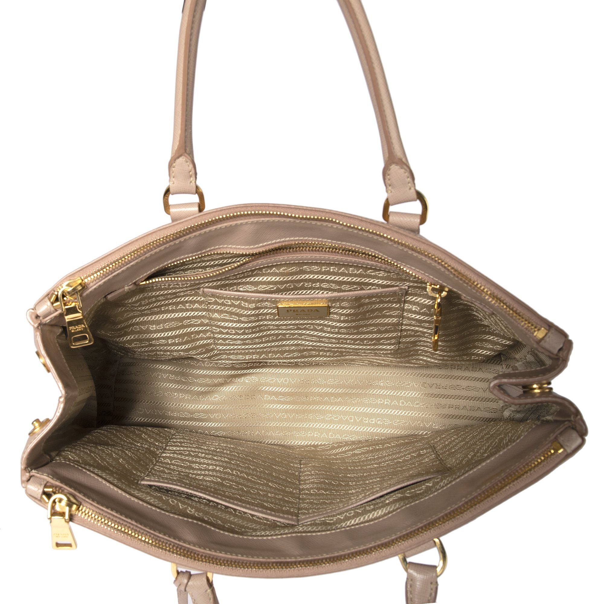 Prada Large Saffiano Lux Double Zip Galleria Tote
