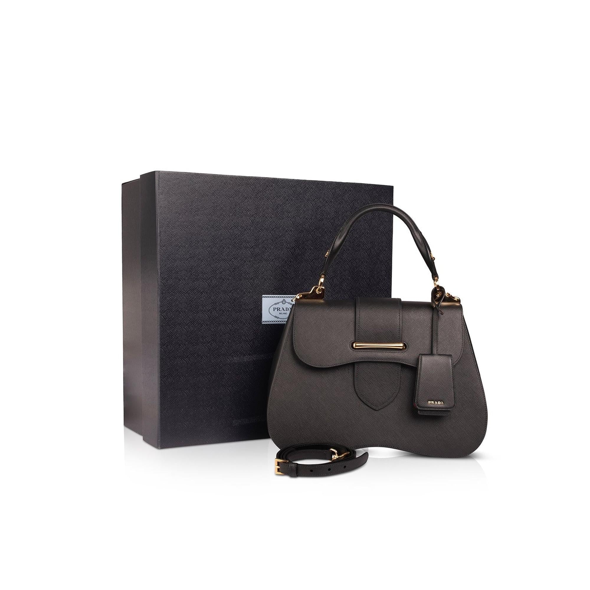Prada Large Saffiano Lux Sidonie Top Handle Bag w/ Box & Authenticity Card