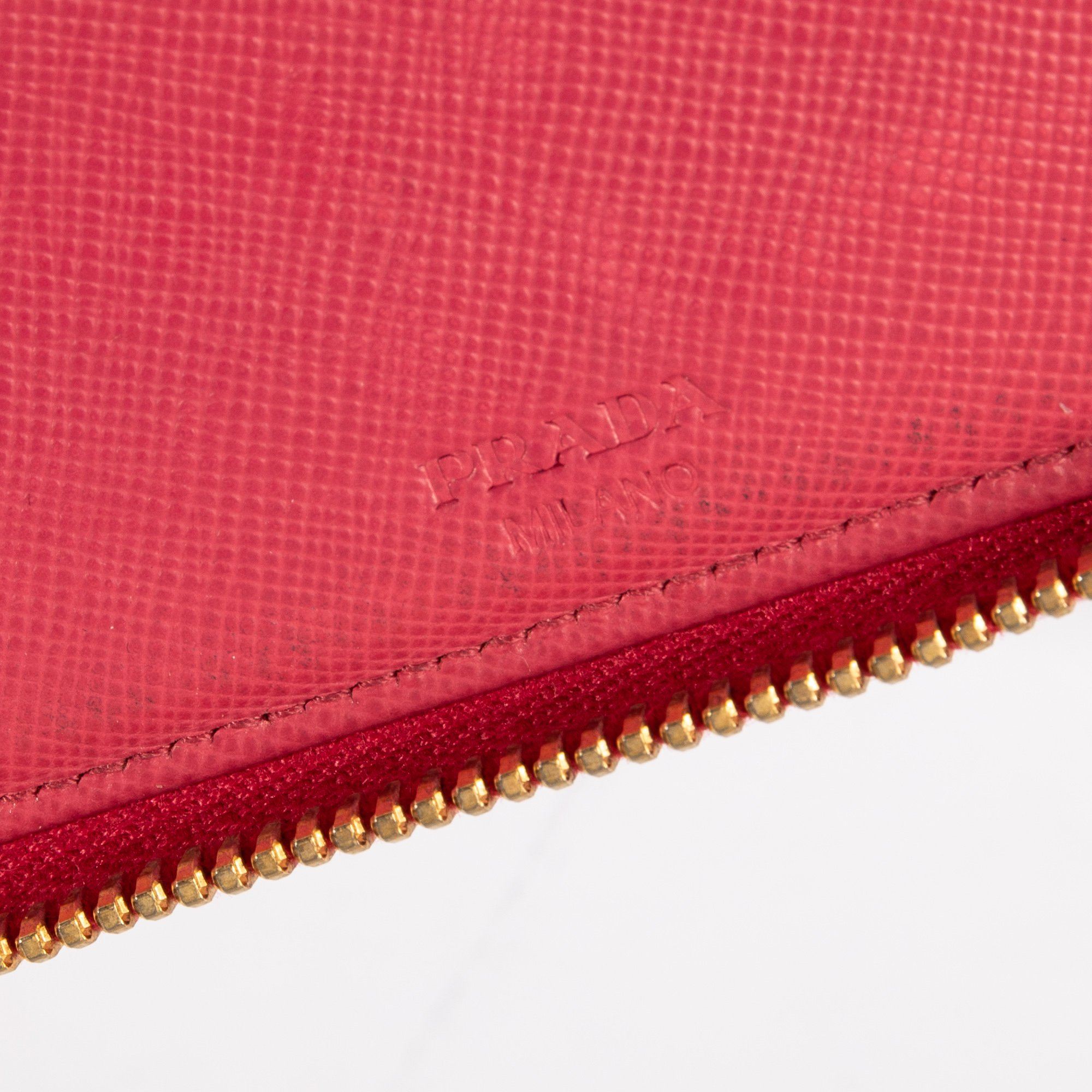 Prada Large Saffiano Zip Around Wallet