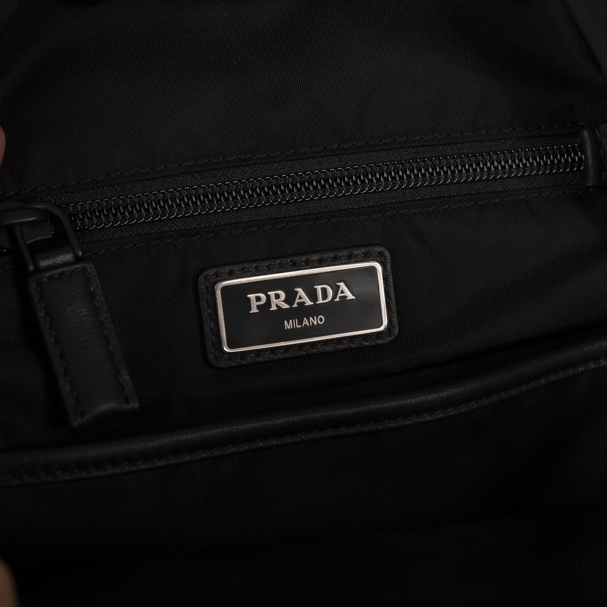 Prada Leather-Trimmed Tessuto Nylon Sling Backpack
