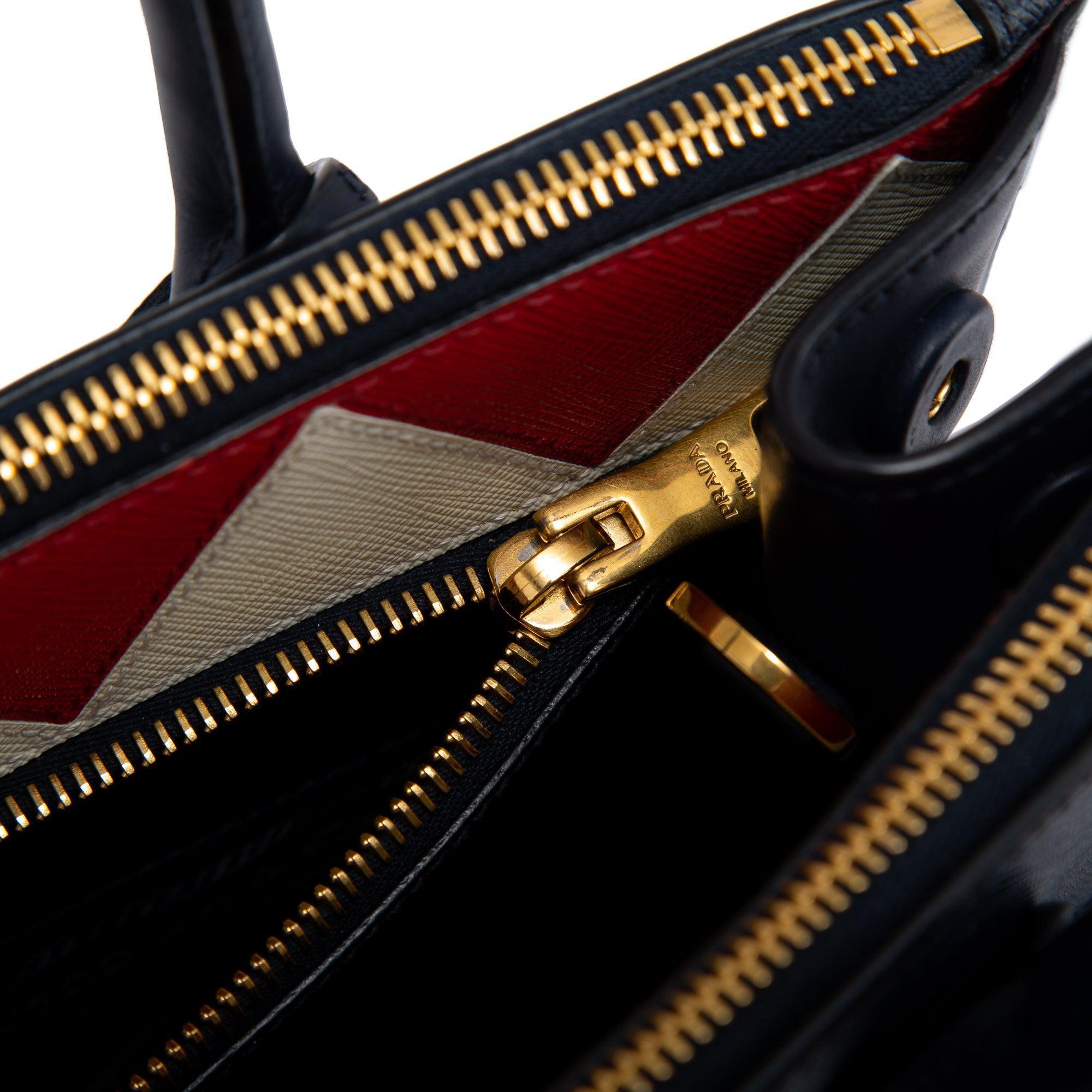 Prada Medium Saffiano & City Calf Leather Paradigme Tote w/ Strap