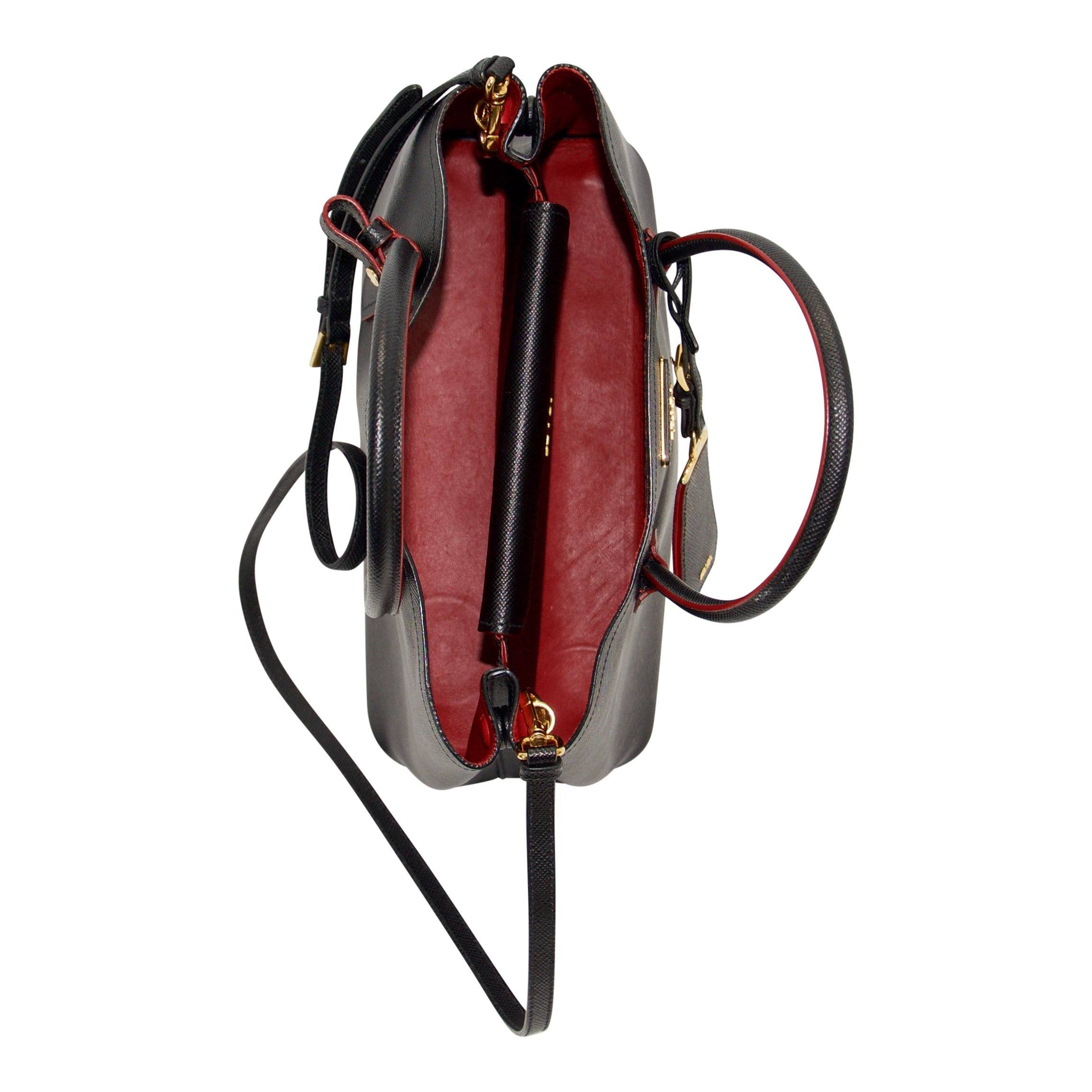 Prada Medium Saffiano Cuir Double Tote