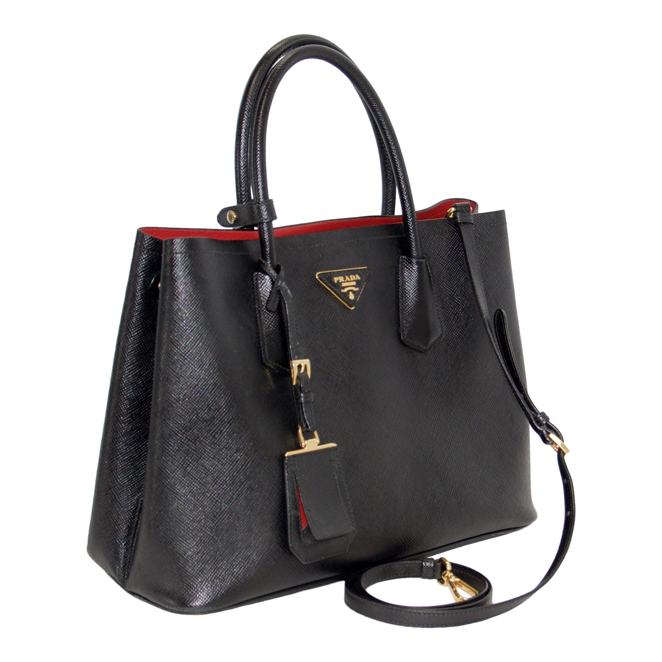 Prada Medium Saffiano Cuir Double Tote