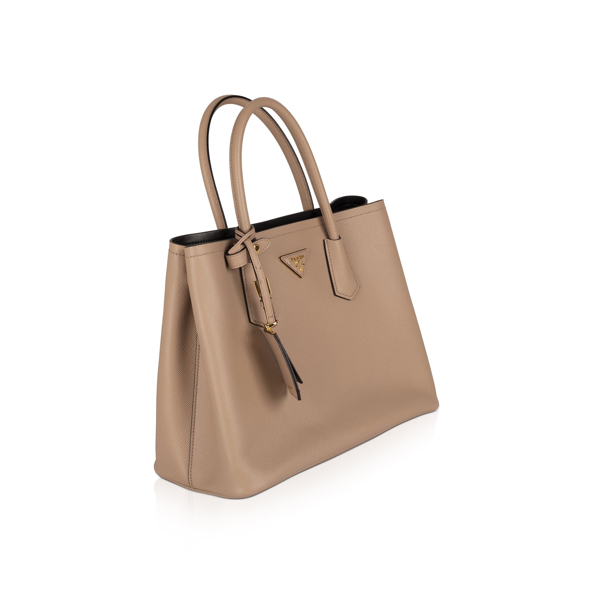 Prada Medium Saffiano Cuir Double Tote w/ Strap