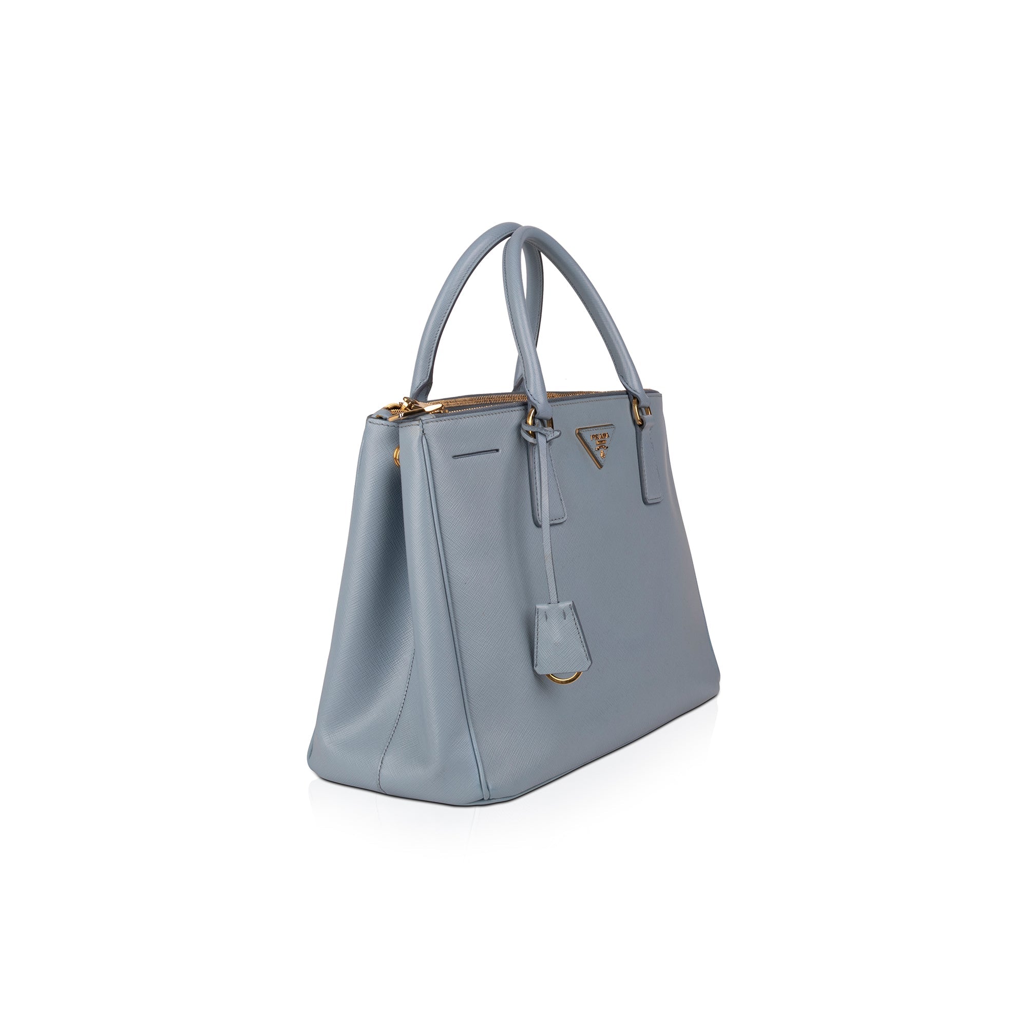 Prada Medium Saffiano Lux Double Zip Galleria Tote w/ Shoulder Strap & Authenticity Card