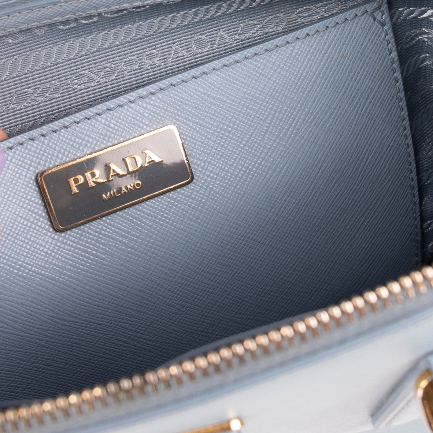 Prada Medium Saffiano Lux Double Zip Galleria Tote w/ Shoulder Strap & Authenticity Card