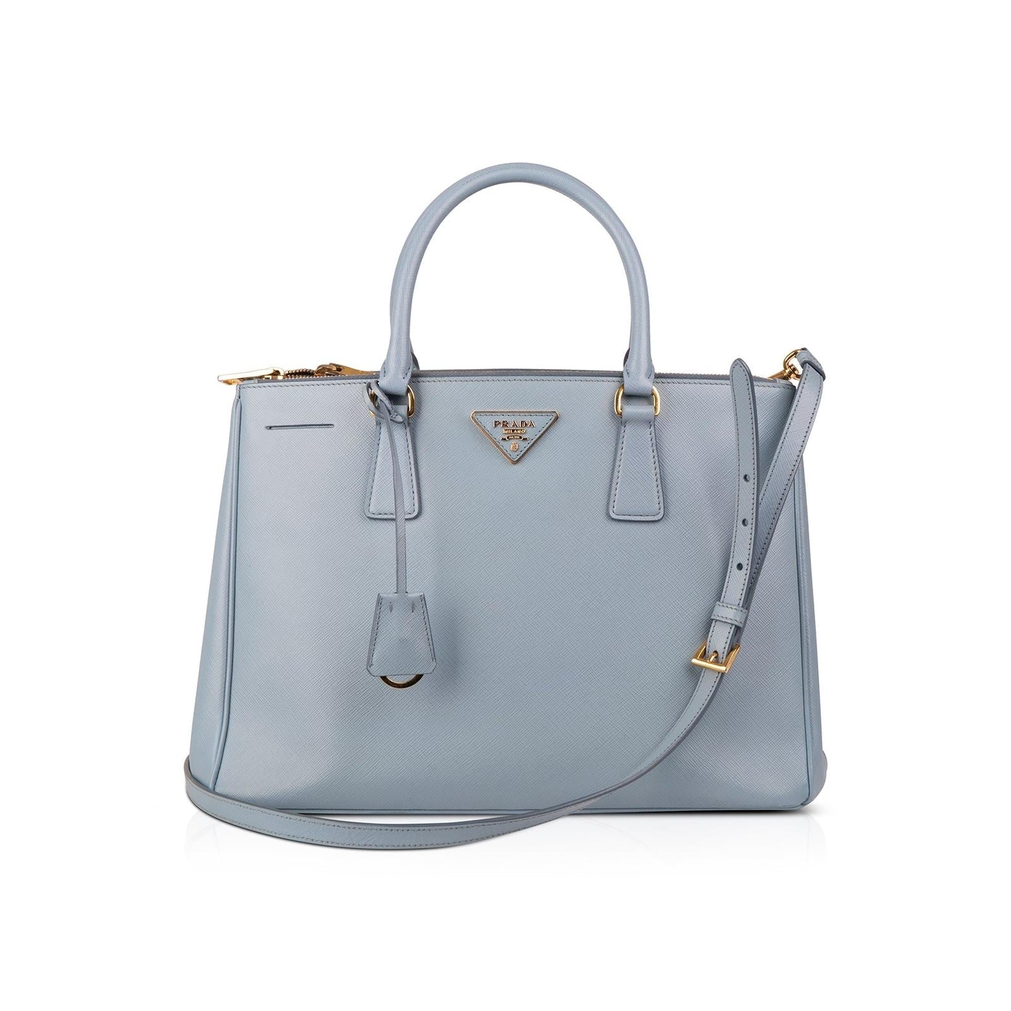 Prada Medium Saffiano Lux Double Zip Galleria Tote w/ Shoulder Strap & Authenticity Card