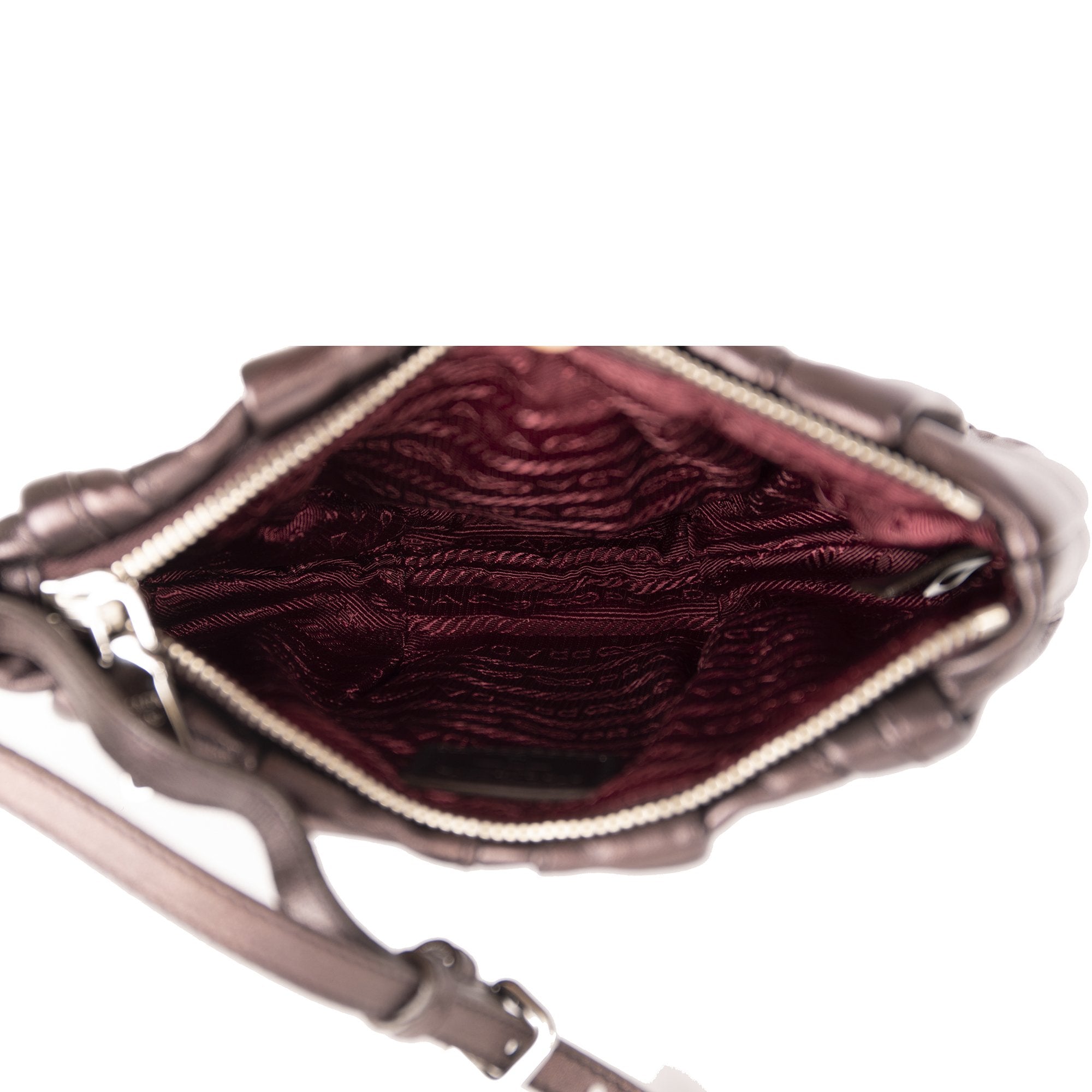 Prada Metallic Nappa Waves Wristlet